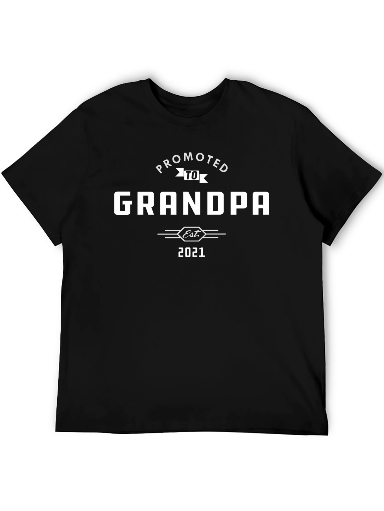 Promoted to Grandpa Est. 2021 Black T-Shirt