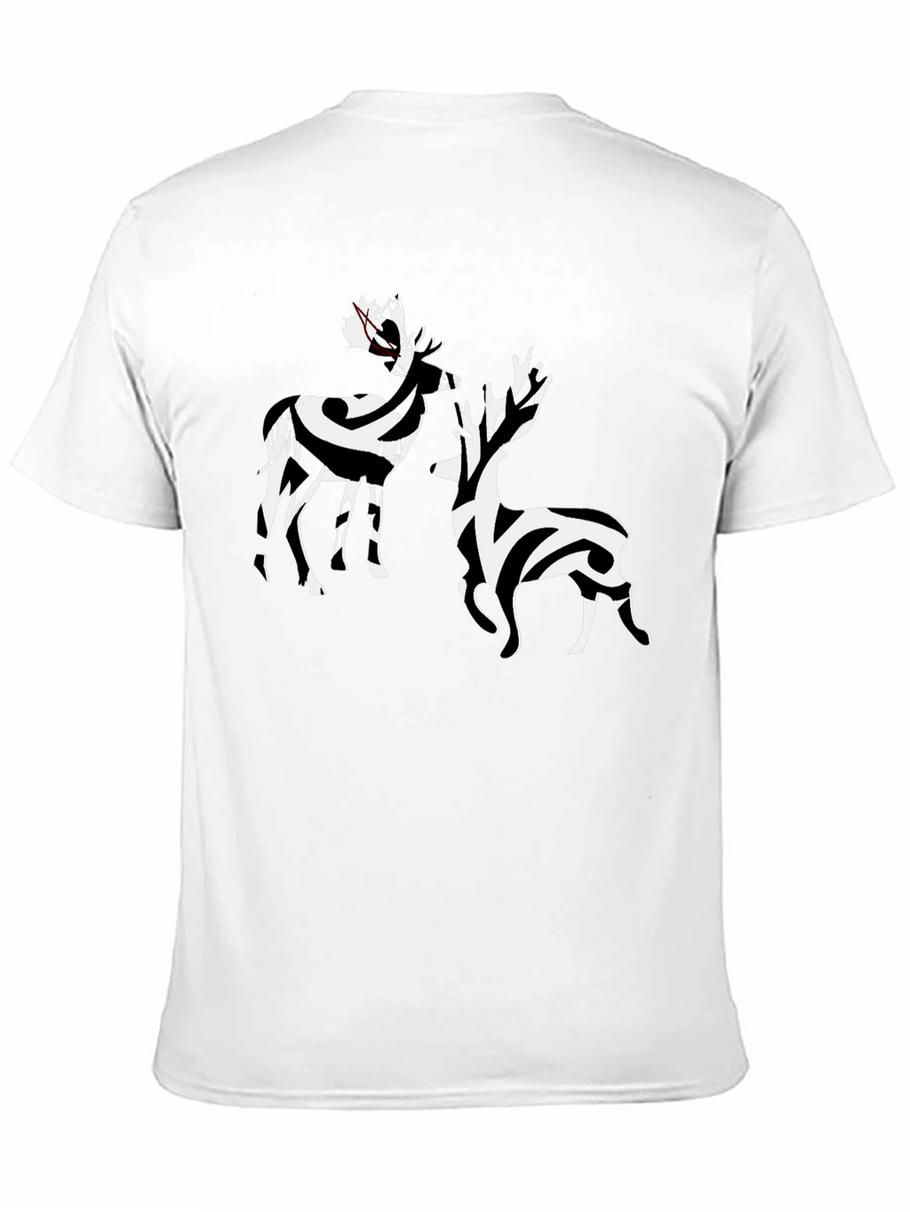 Striped Deer Graphic Tee - Stylish Casual Wear