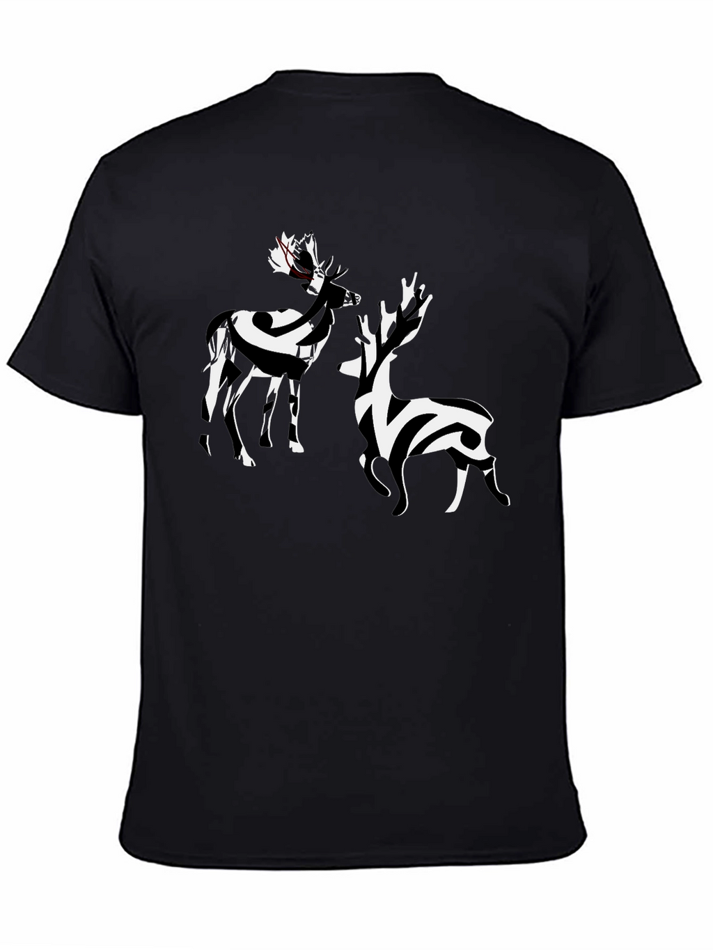 Striped Deer Graphic Tee - Stylish Casual Wear