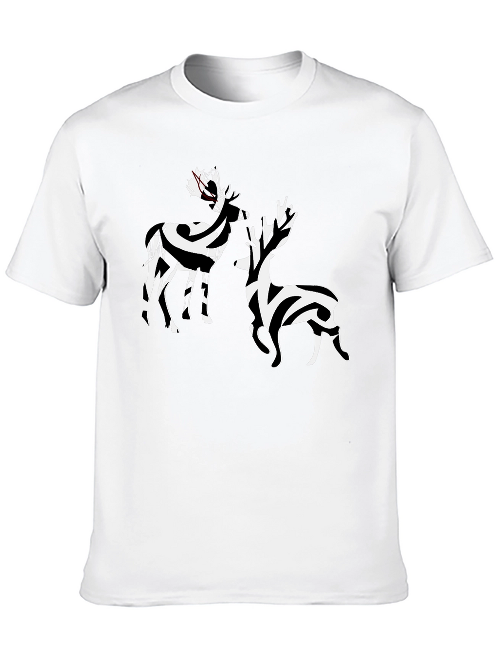 Striped Deer Graphic Tee - Stylish Casual Wear