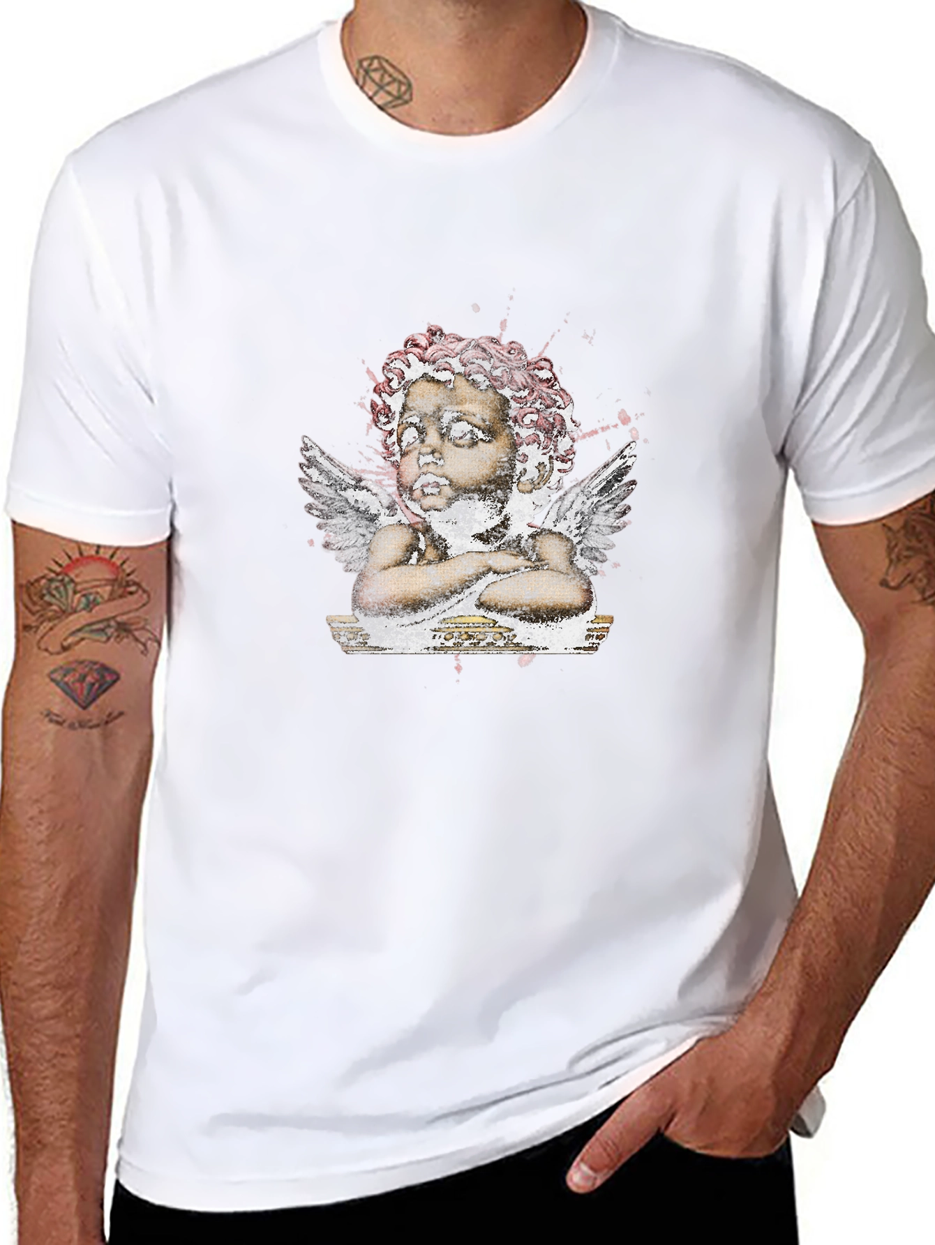 Cherub Graphic Tee - Edgy Angel Design