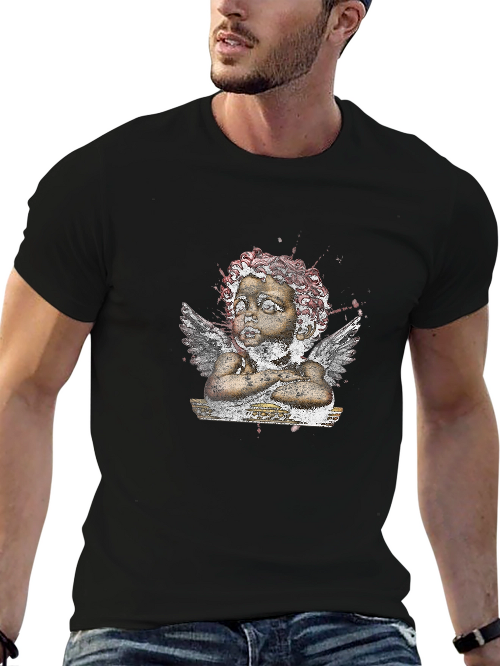 Cherub Graphic Tee - Edgy Angel Design