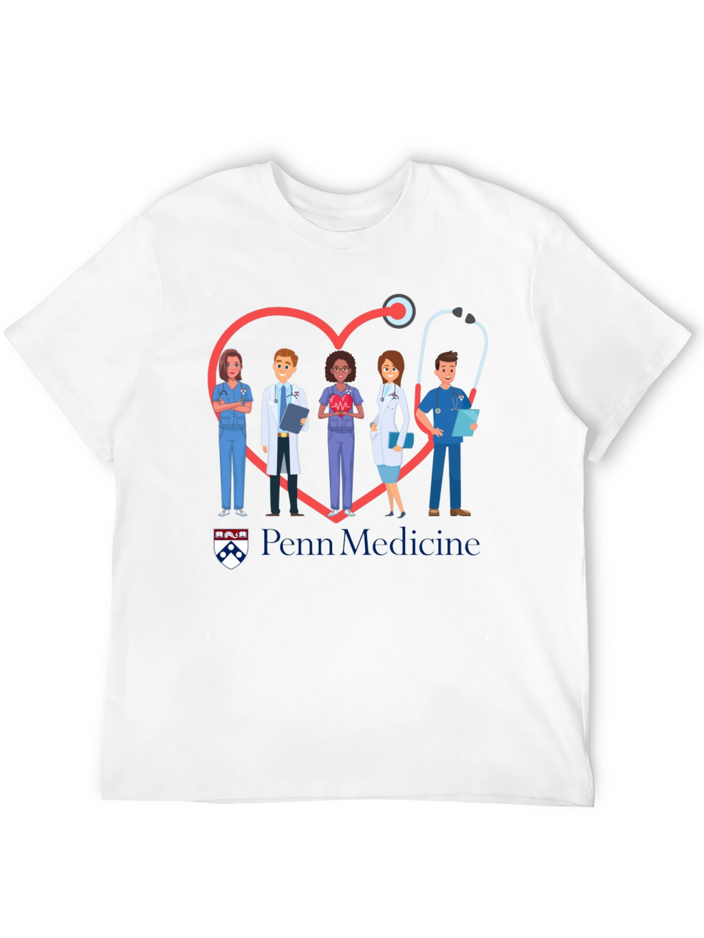 Penn Medicine Heart Stethoscope Graphic T-Shirt