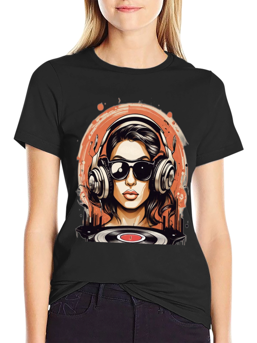 DJ Girl Graphic T-Shirt: Cool Music Vibe