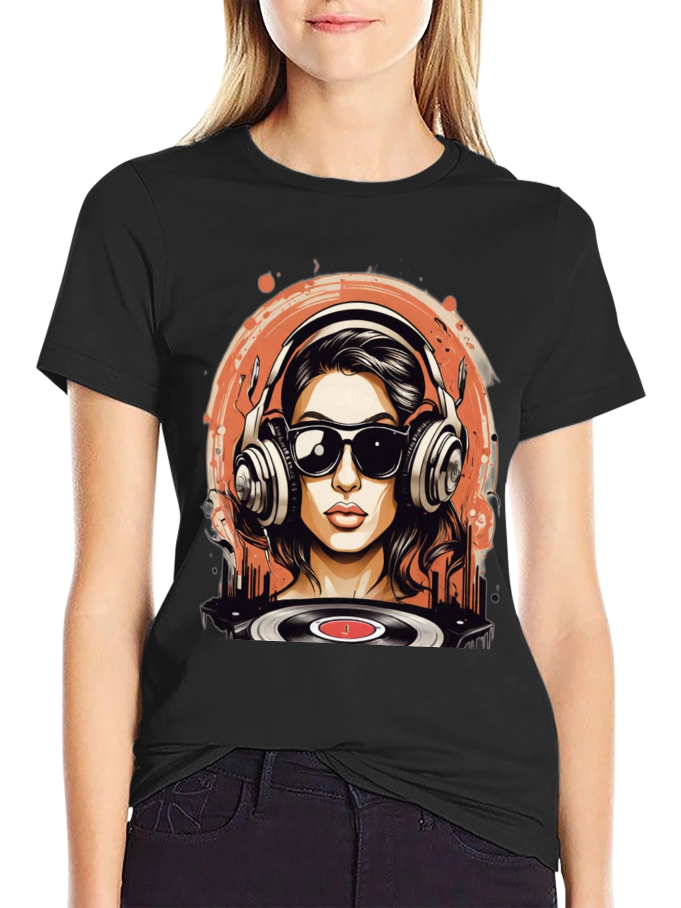 DJ Girl Graphic T-Shirt: Cool Music Vibe