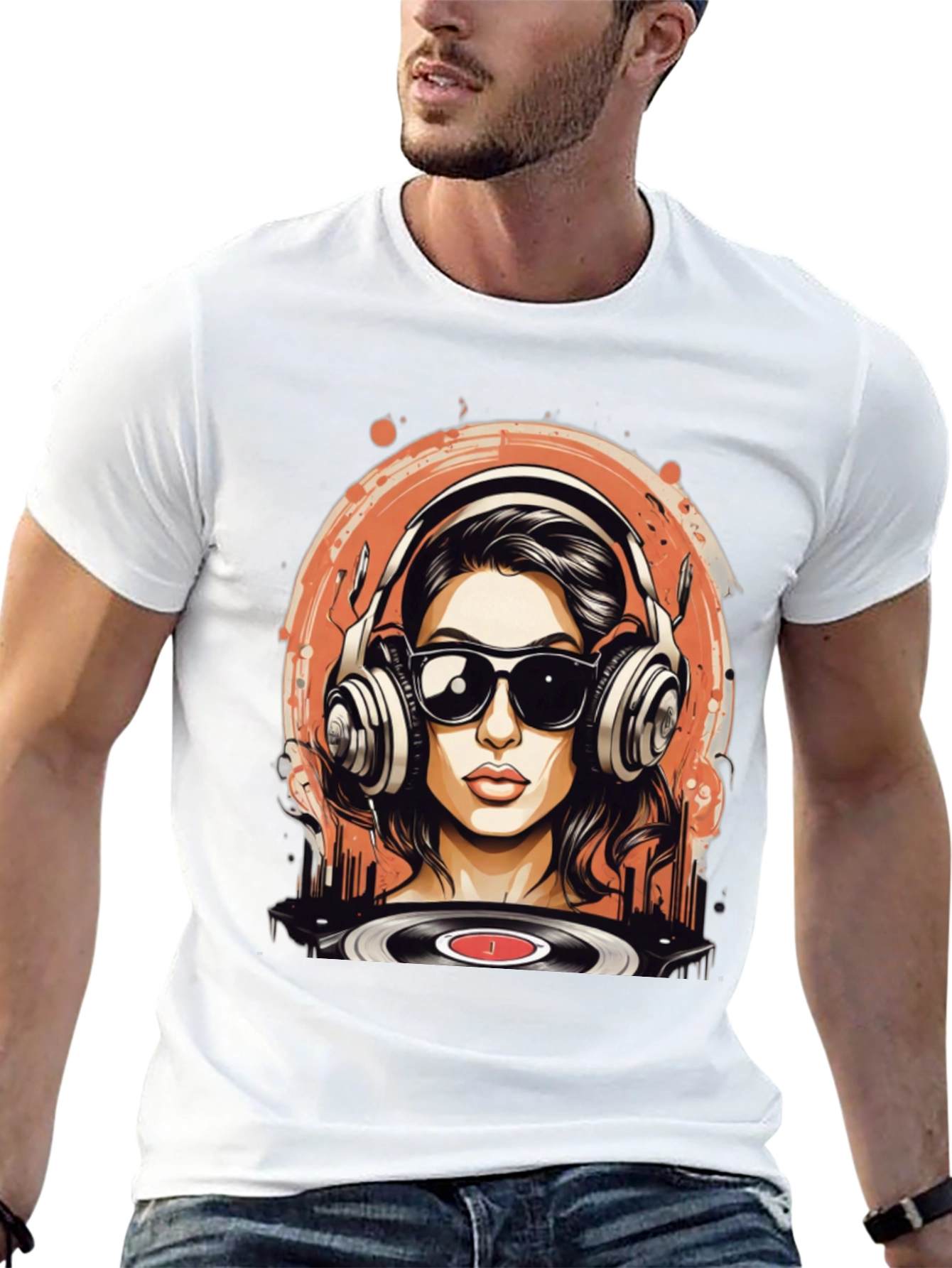 DJ Girl Graphic T-Shirt: Cool Music Vibe