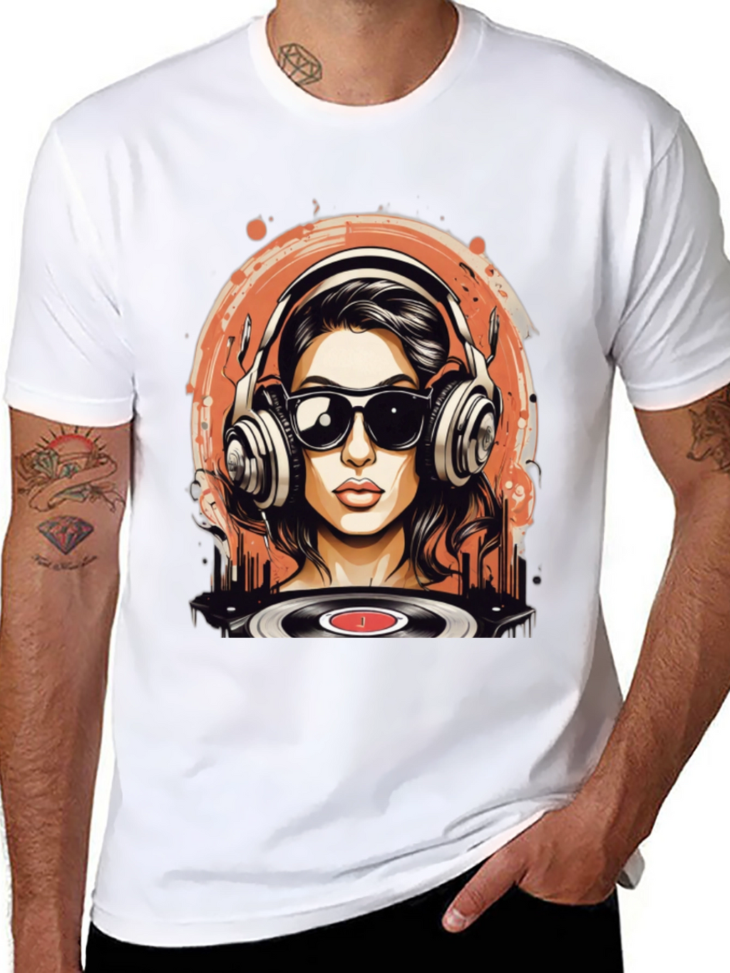 DJ Girl Graphic T-Shirt: Cool Music Vibe
