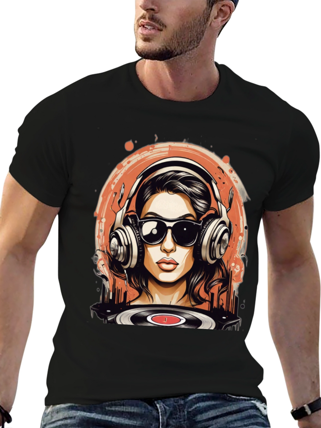 DJ Girl Graphic T-Shirt: Cool Music Vibe