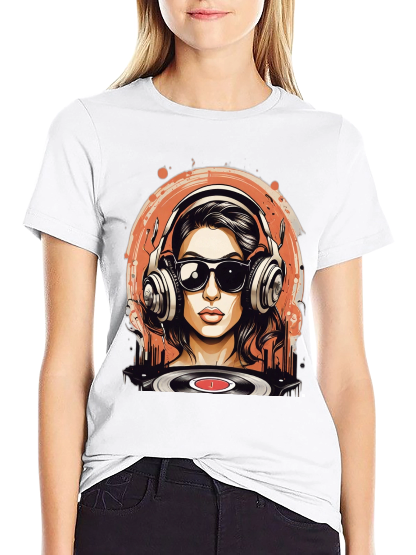 DJ Girl Graphic T-Shirt: Cool Music Vibe