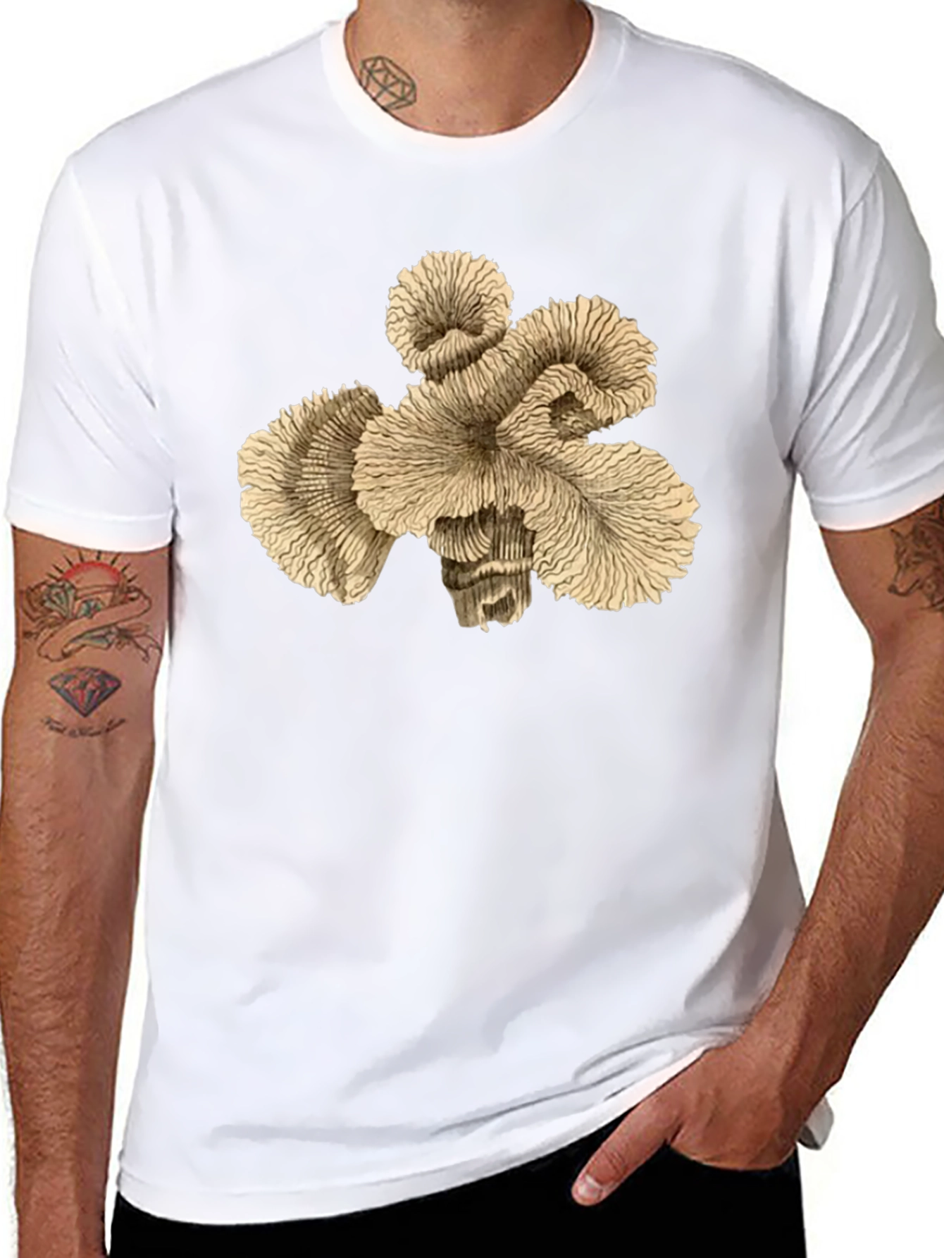 Abstract Coral Graphic Print T-Shirt