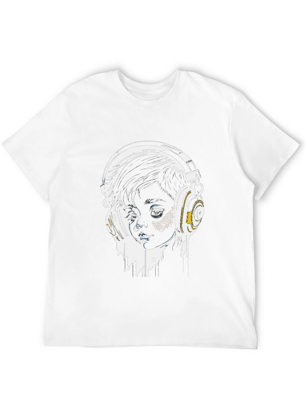 Headphones Graphic Tee - Stylish Black T-Shirt