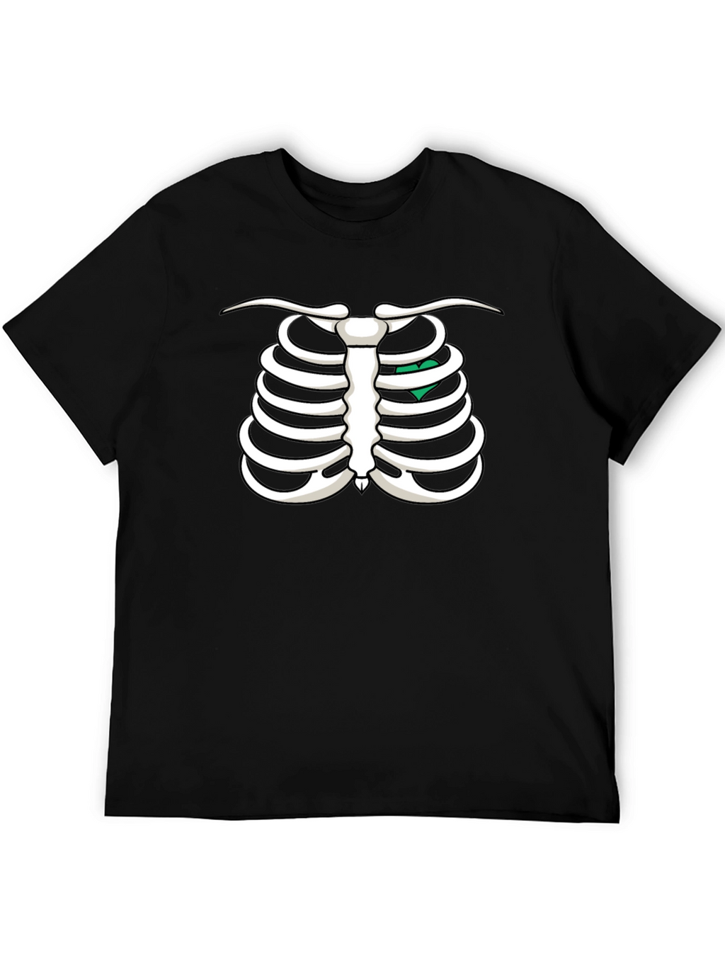 Skeleton Rib Cage T-Shirt - Heart Graphic