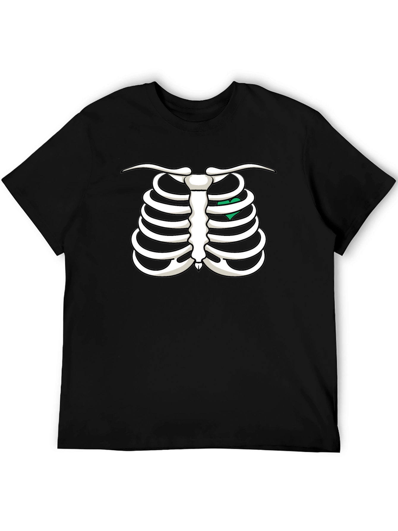 Skeleton Rib Cage T-Shirt - Heart Graphic