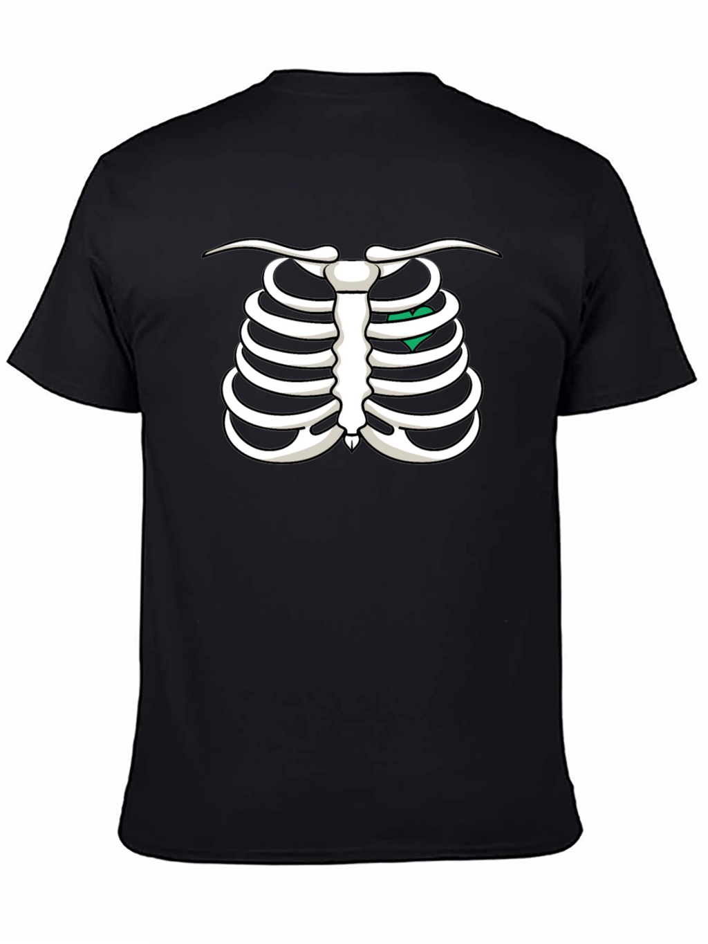 Skeleton Rib Cage T-Shirt - Heart Graphic