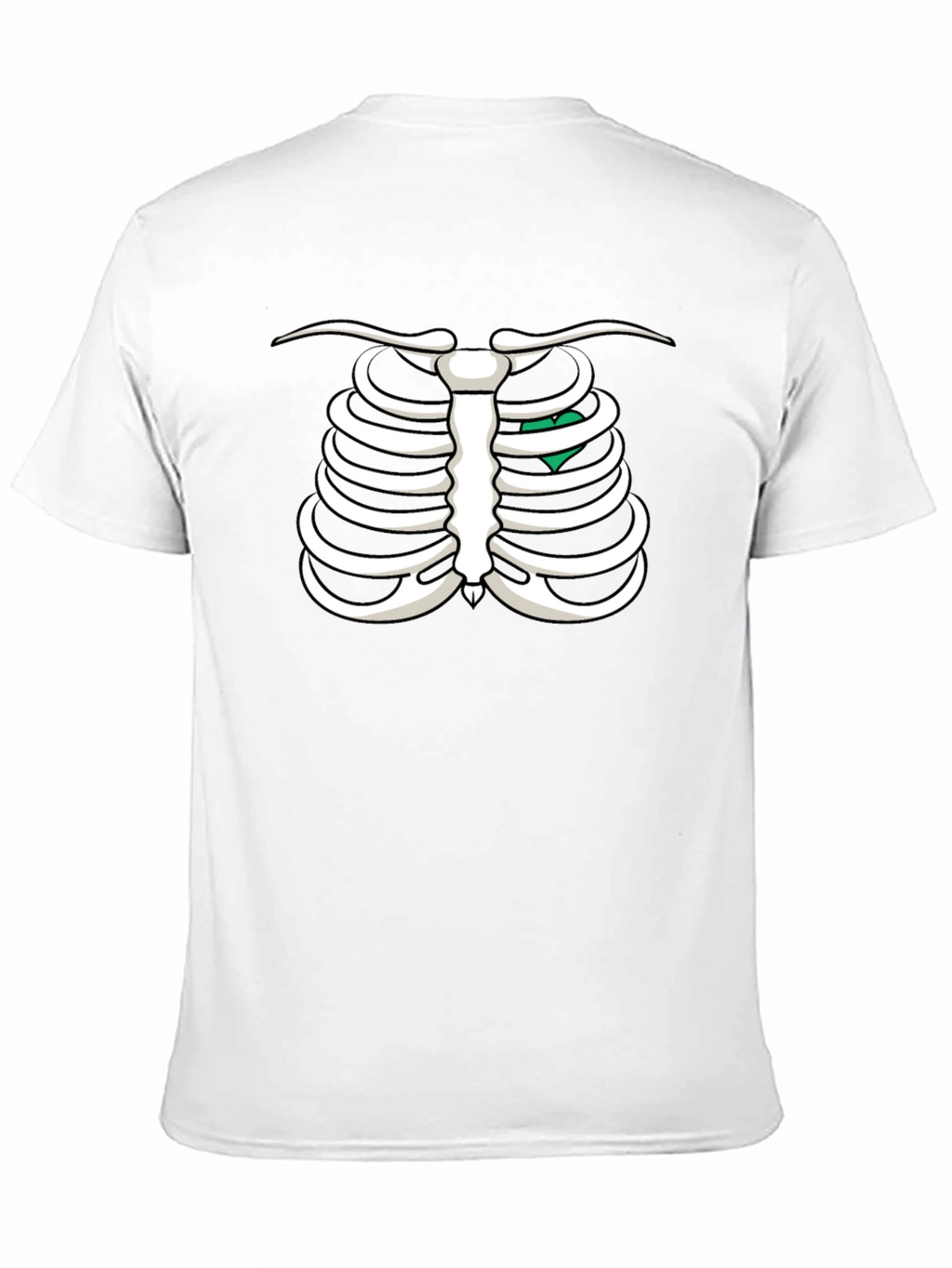 Skeleton Rib Cage T-Shirt - Heart Graphic