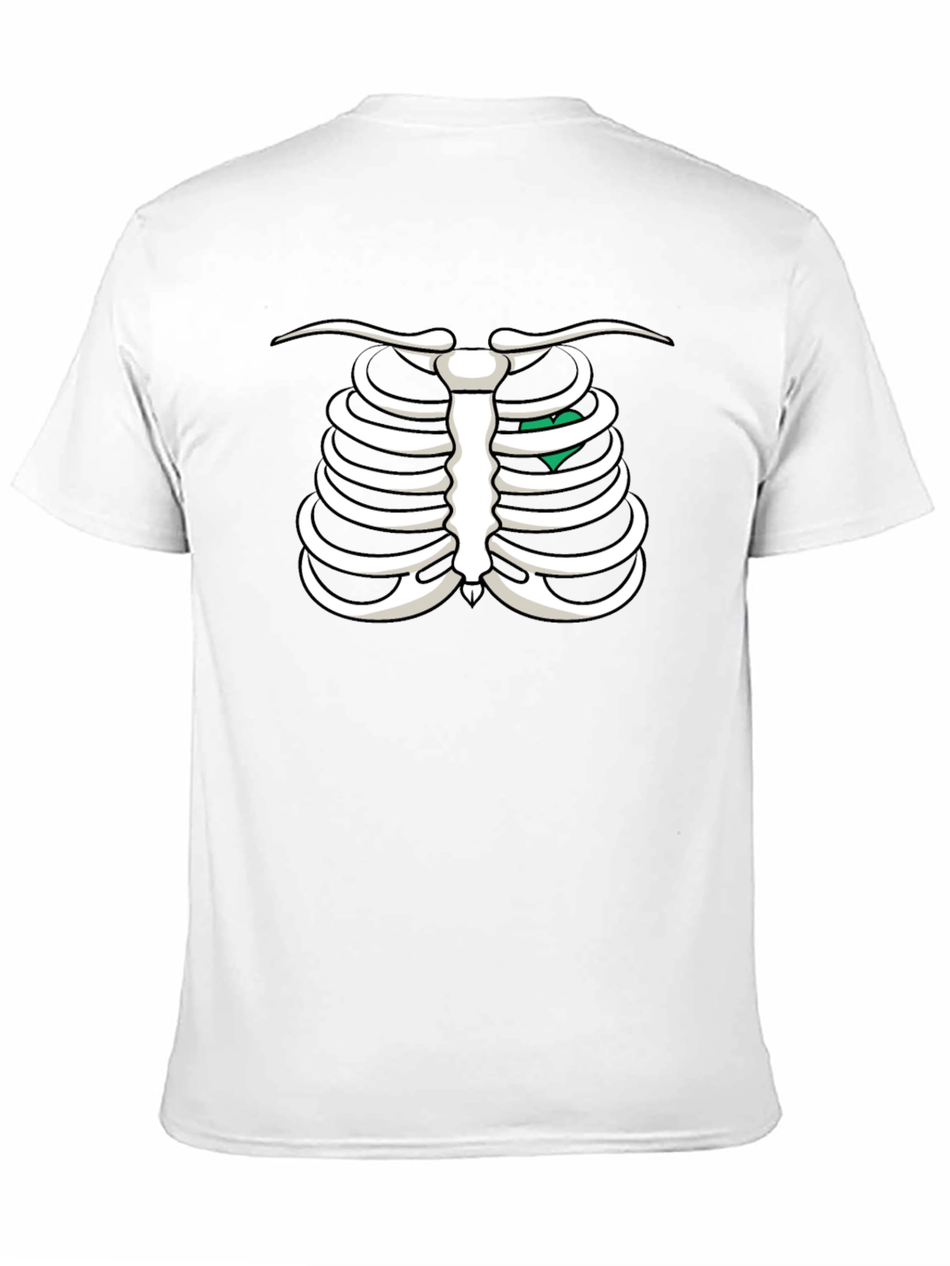 Skeleton Rib Cage T-Shirt - Heart Graphic