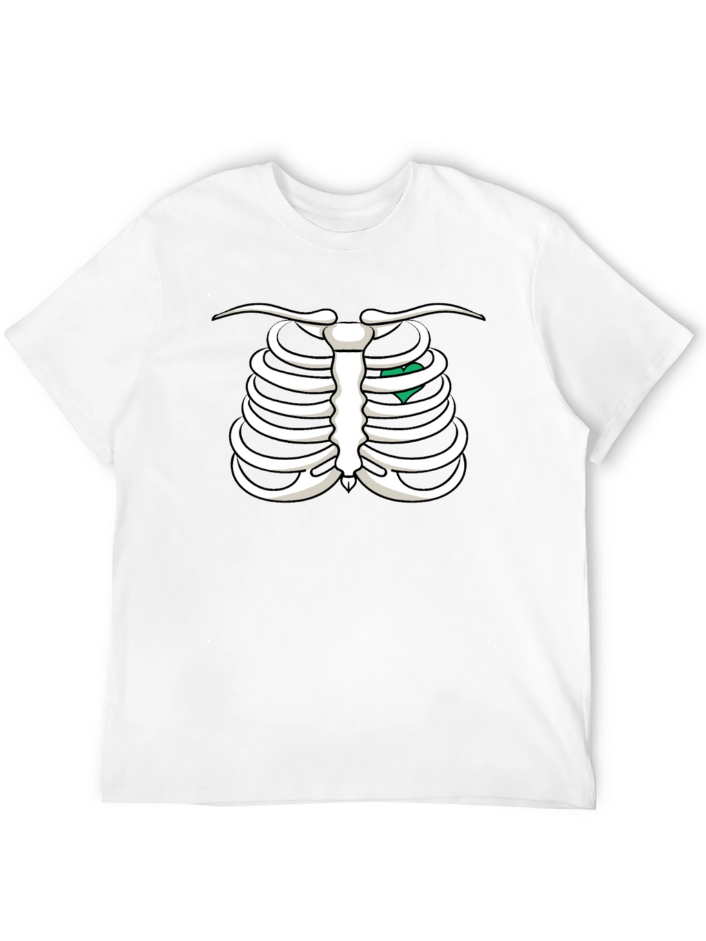 Skeleton Rib Cage T-Shirt - Heart Graphic