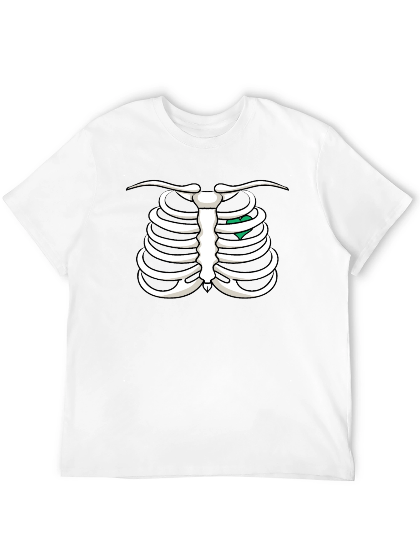Skeleton Rib Cage T-Shirt - Heart Graphic
