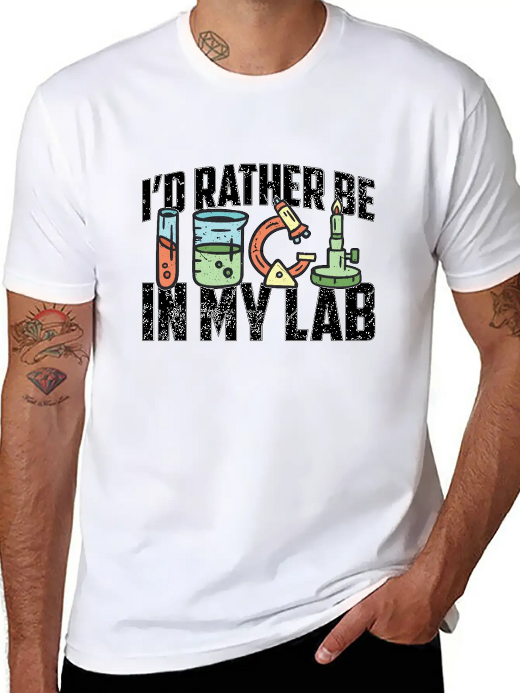 Lab Technician I'd Rather Be In Healthcare Medical Essential Cotton Tee For Daily Outfits – Unisex Style