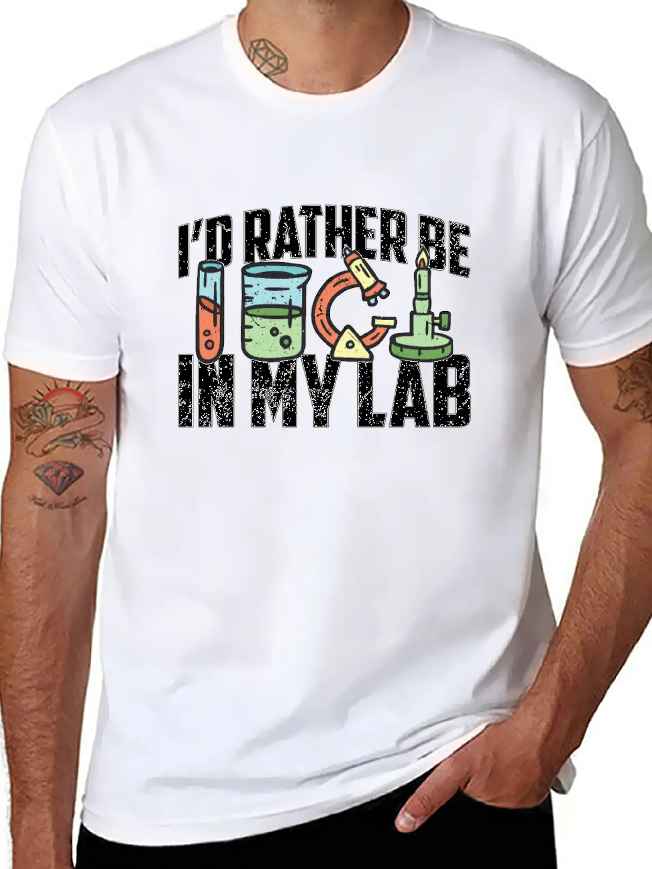 Lab Technician I'd Rather Be In Healthcare Medical Essential Cotton Tee For Daily Outfits – Unisex Style