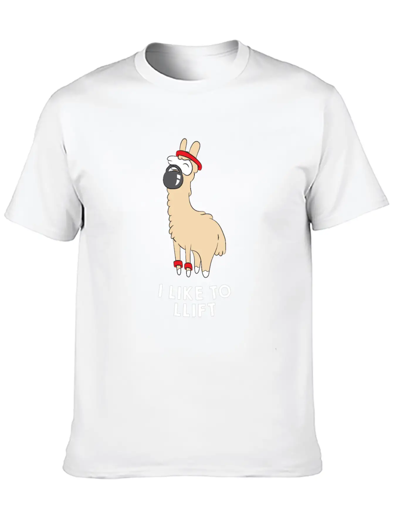 Lama In The Gym - Weightlifting - I LIKE TO LLIFT Breathable Soft Cotton T-Shirt – Timeless Casual Look
