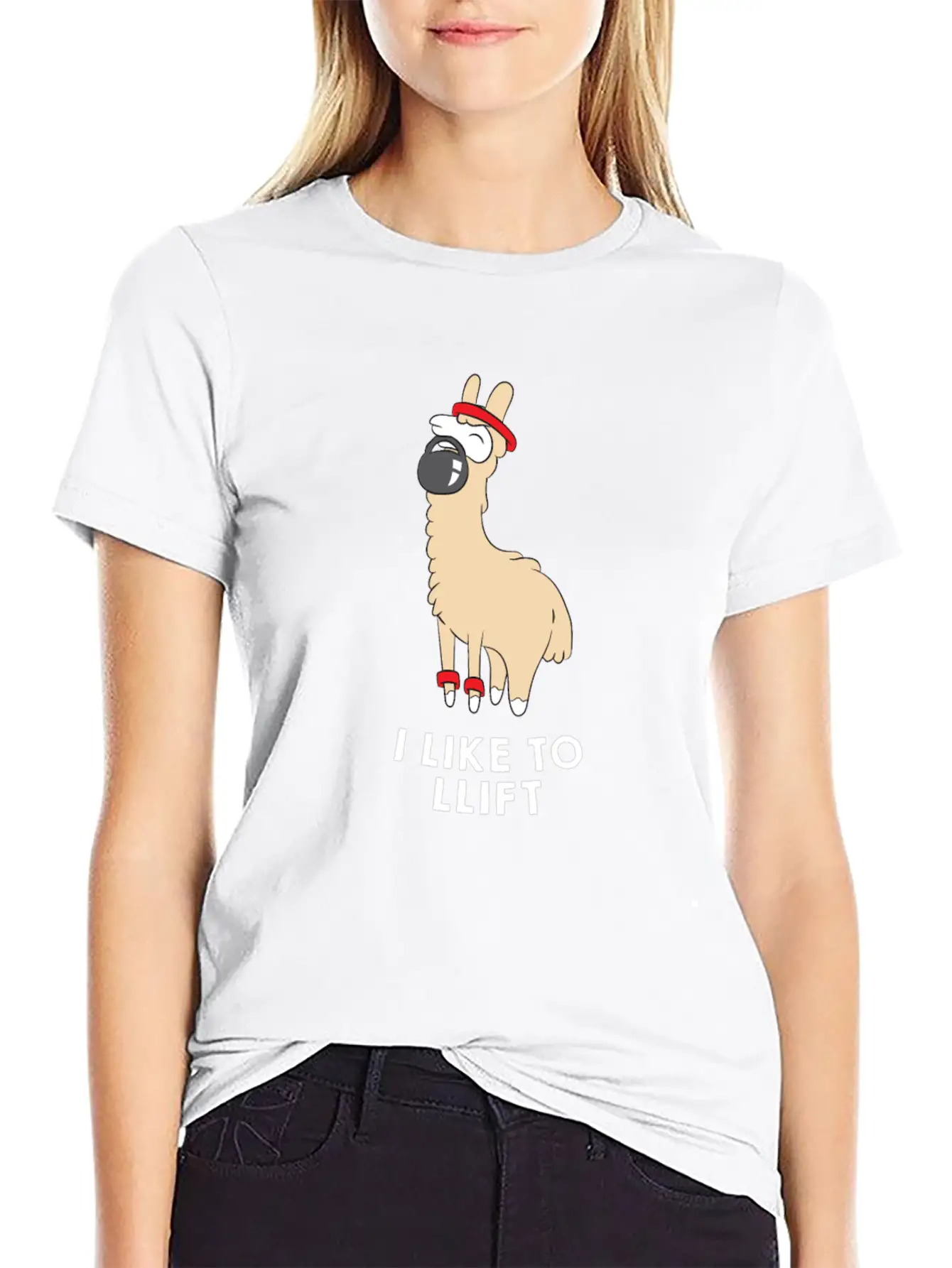 Lama In The Gym - Weightlifting - I LIKE TO LLIFT Breathable Soft Cotton T-Shirt – Timeless Casual Look