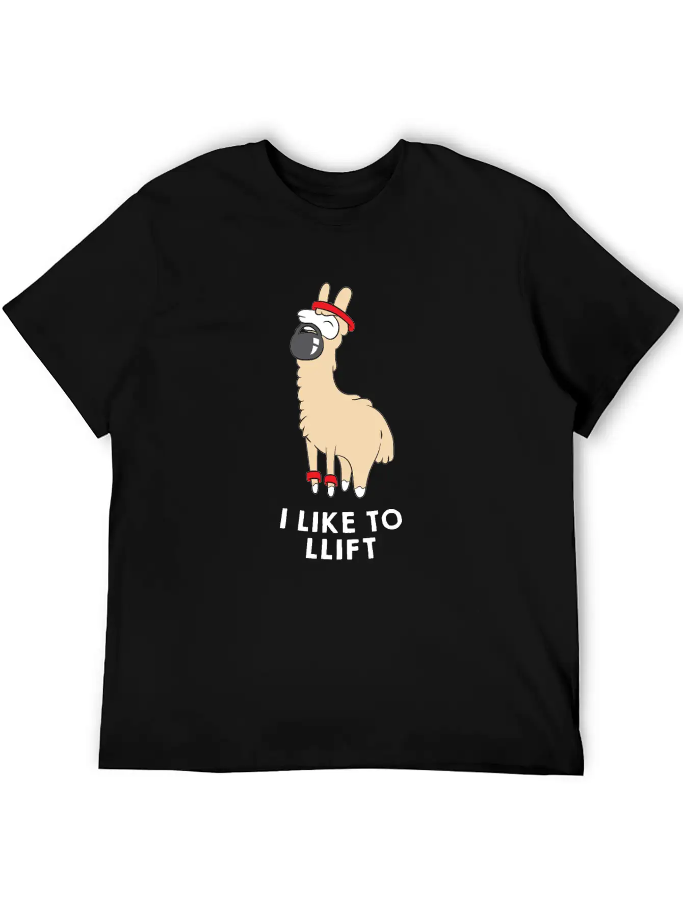 Lama In The Gym - Weightlifting - I LIKE TO LLIFT Breathable Soft Cotton T-Shirt – Timeless Casual Look