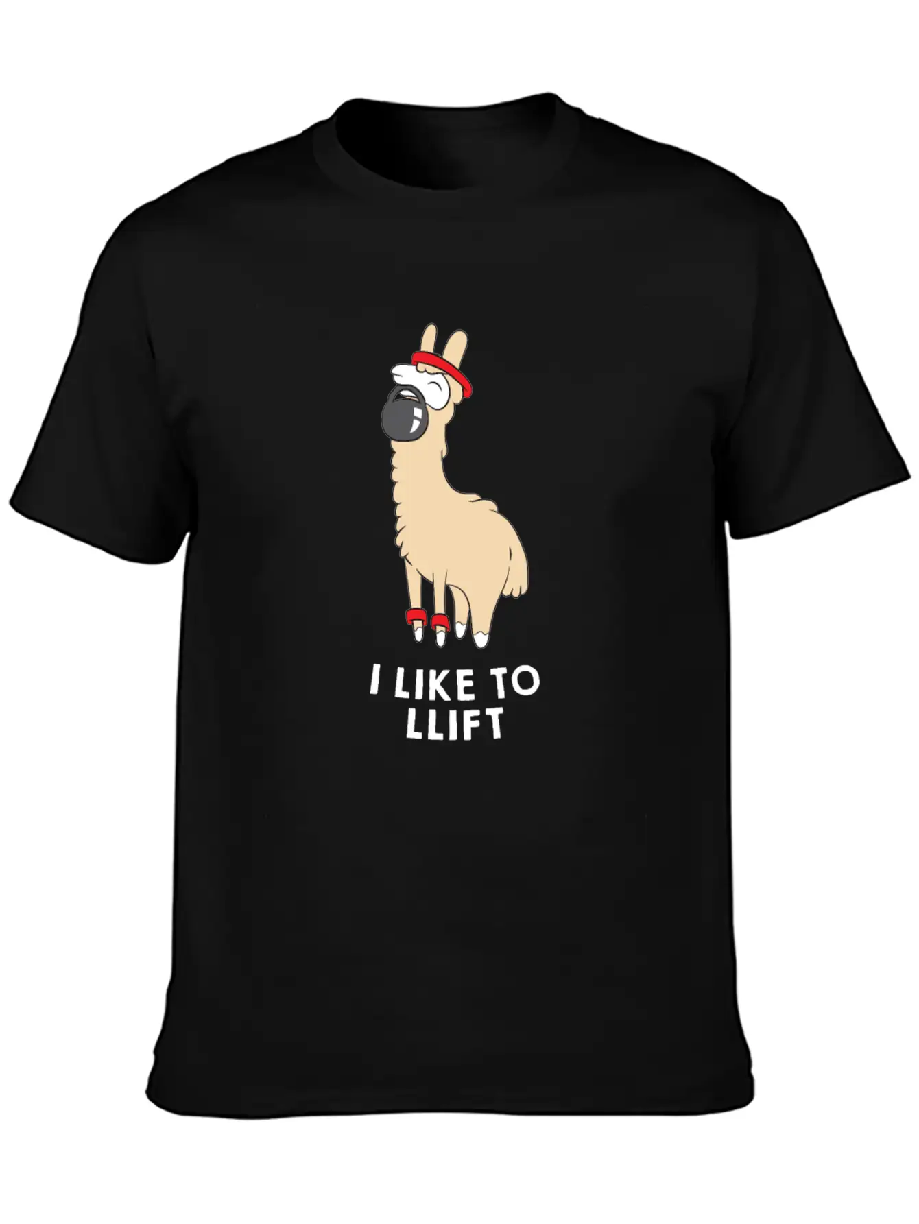 Lama In The Gym - Weightlifting - I LIKE TO LLIFT Breathable Soft Cotton T-Shirt – Timeless Casual Look