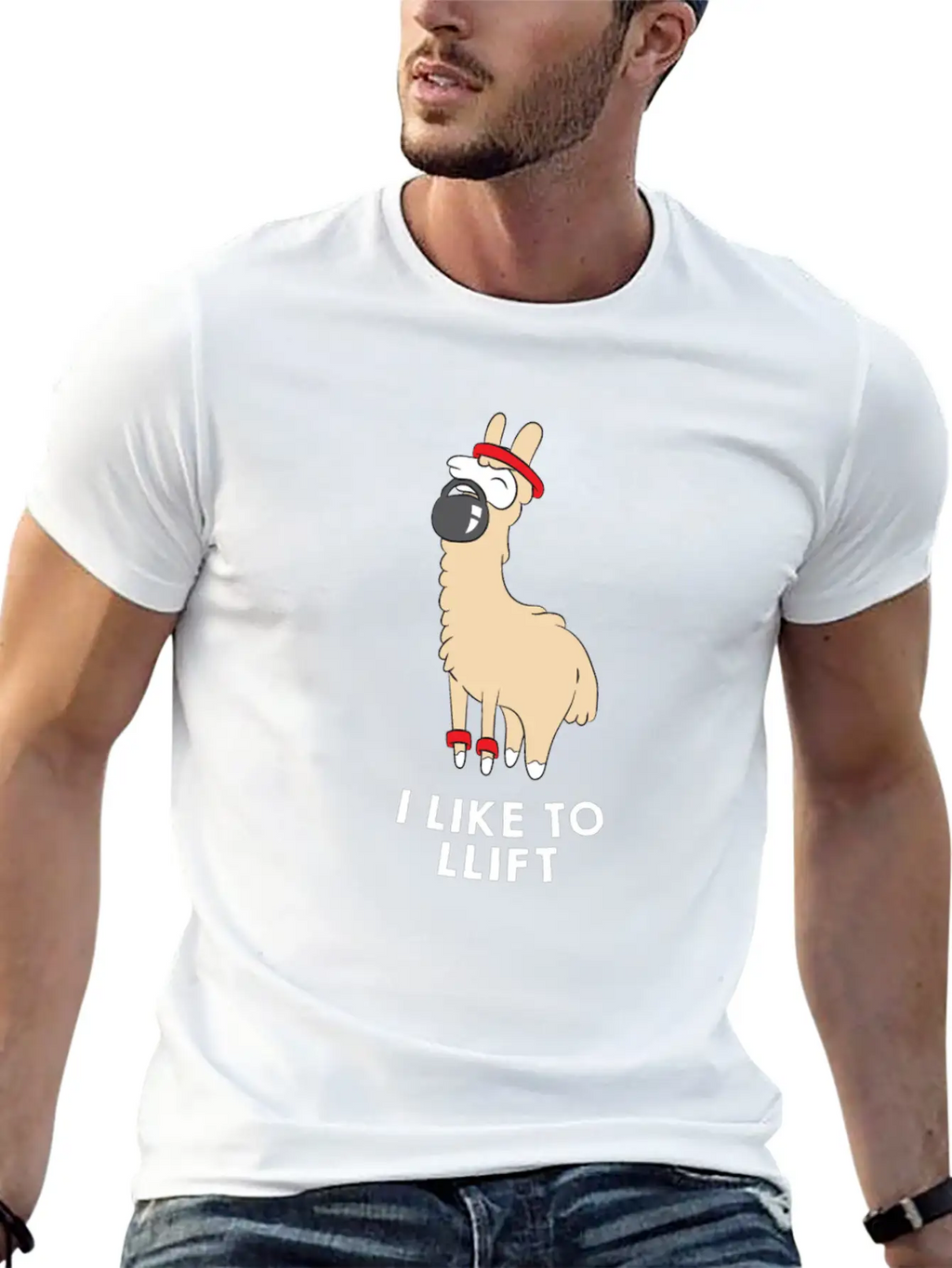 Lama In The Gym - Weightlifting - I LIKE TO LLIFT Breathable Soft Cotton T-Shirt – Timeless Casual Look