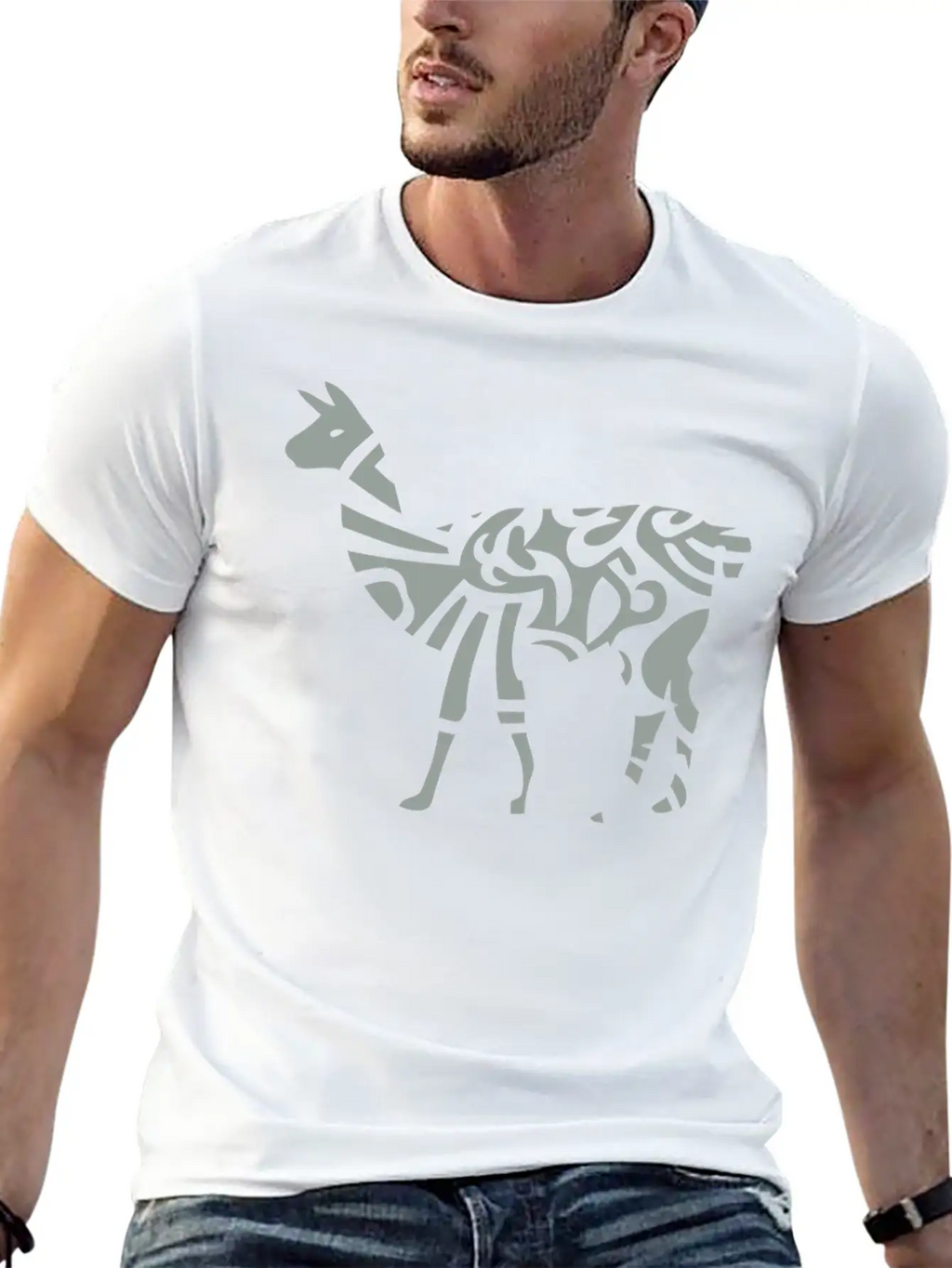 Lama Tribal Wild Animal Designs Relaxed Everyday Tee – Lightweight And Durable Cotton