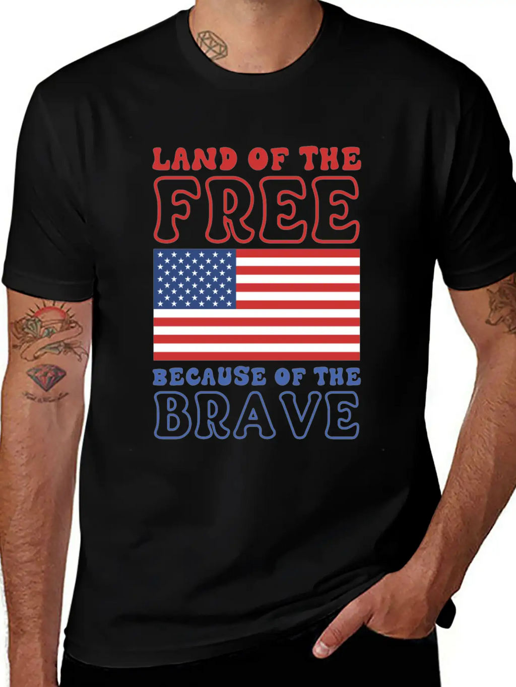 Land Of The Free Because Of The Brave Classic Cotton Tee – Unisex Comfort For Any Season