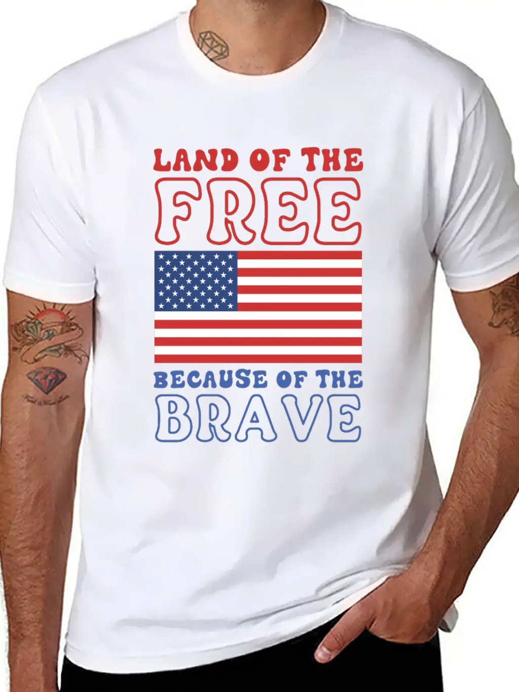 Land Of The Free Because Of The Brave Classic Cotton Tee – Unisex Comfort For Any Season