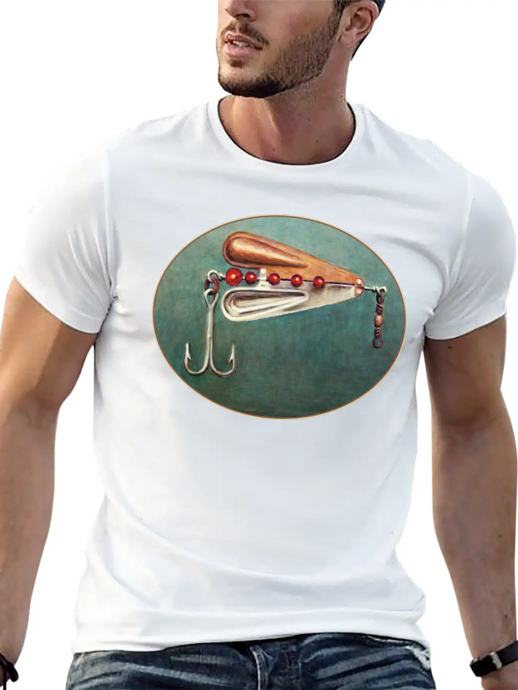 Large Hook Fishing Lure Timeless Short Sleeve Tee – Comfy And Minimalist Design