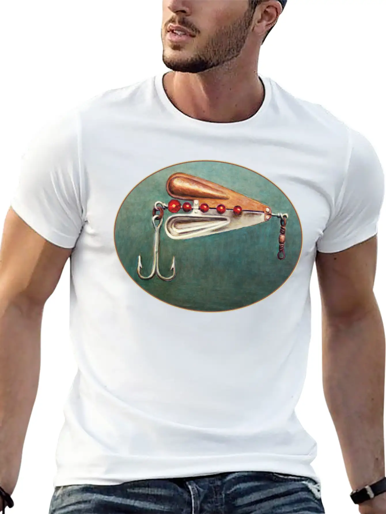 Large Hook Fishing Lure Timeless Short Sleeve Tee – Comfy And Minimalist Design