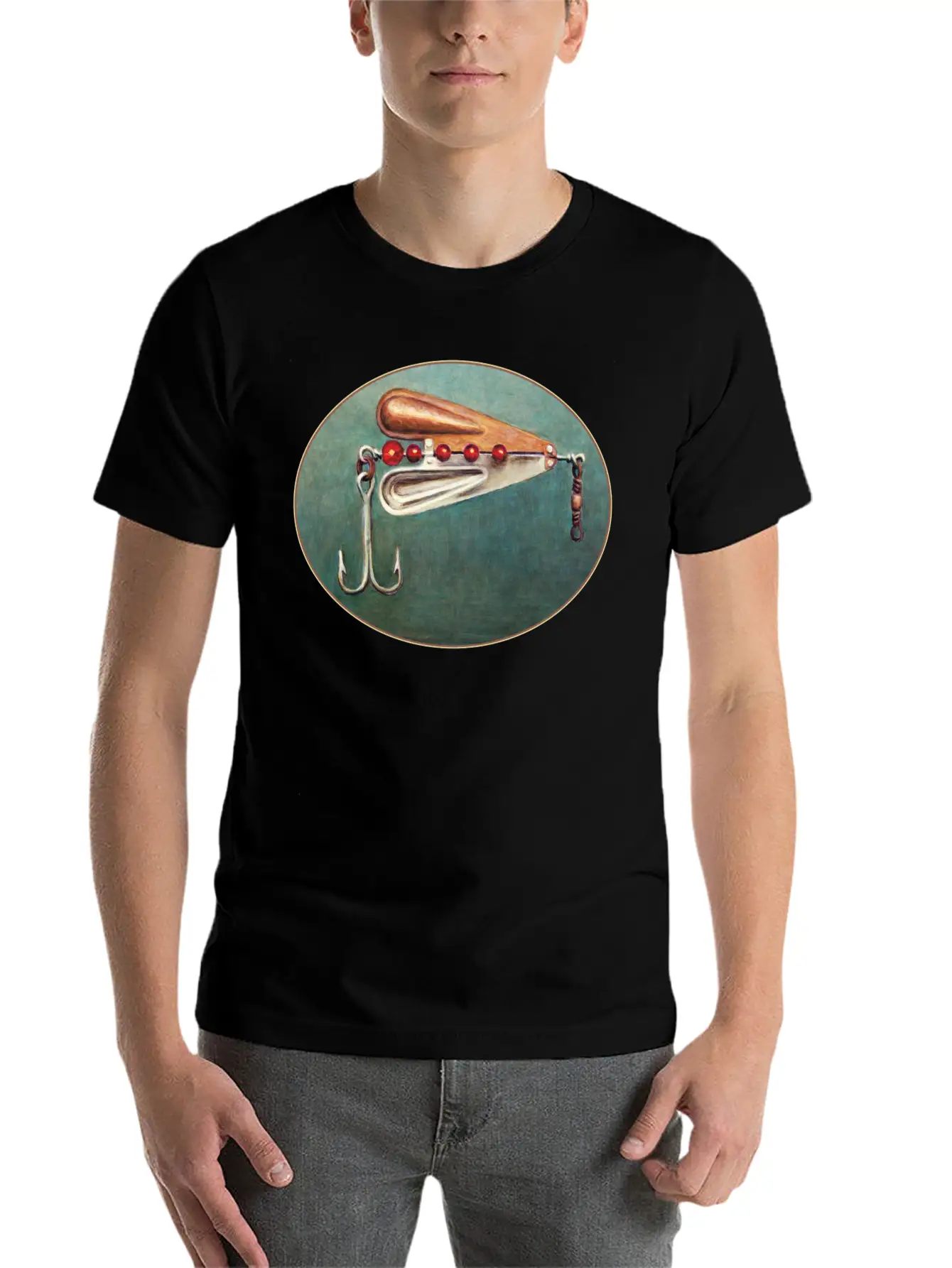 Large Hook Fishing Lure Timeless Short Sleeve Tee – Comfy And Minimalist Design