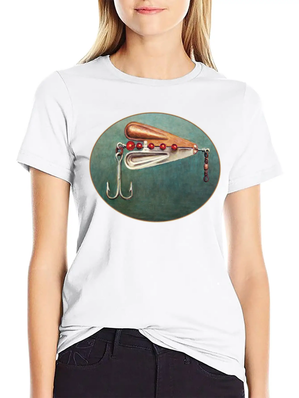 Large Hook Fishing Lure Timeless Short Sleeve Tee – Comfy And Minimalist Design