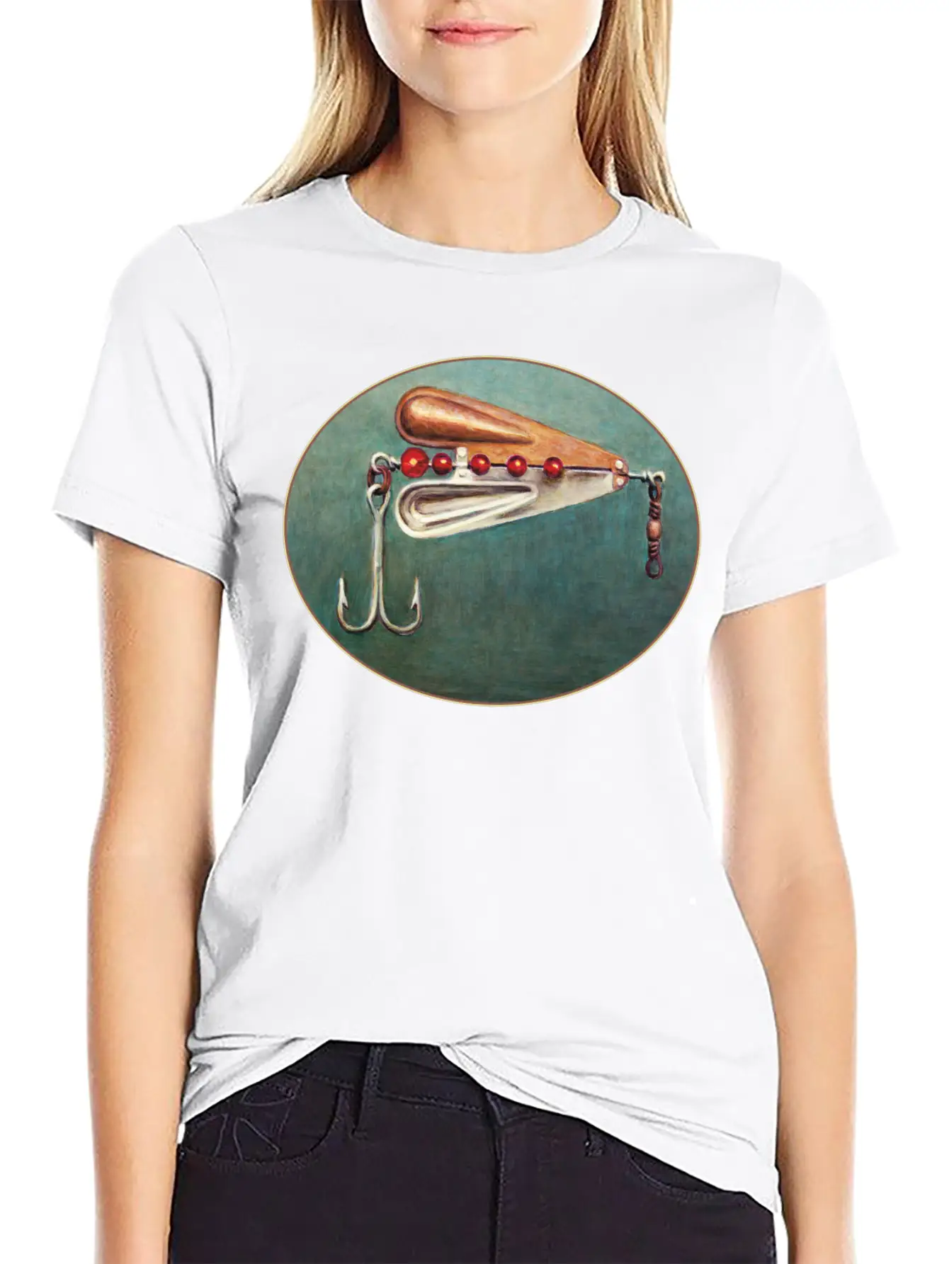 Large Hook Fishing Lure Timeless Short Sleeve Tee – Comfy And Minimalist Design