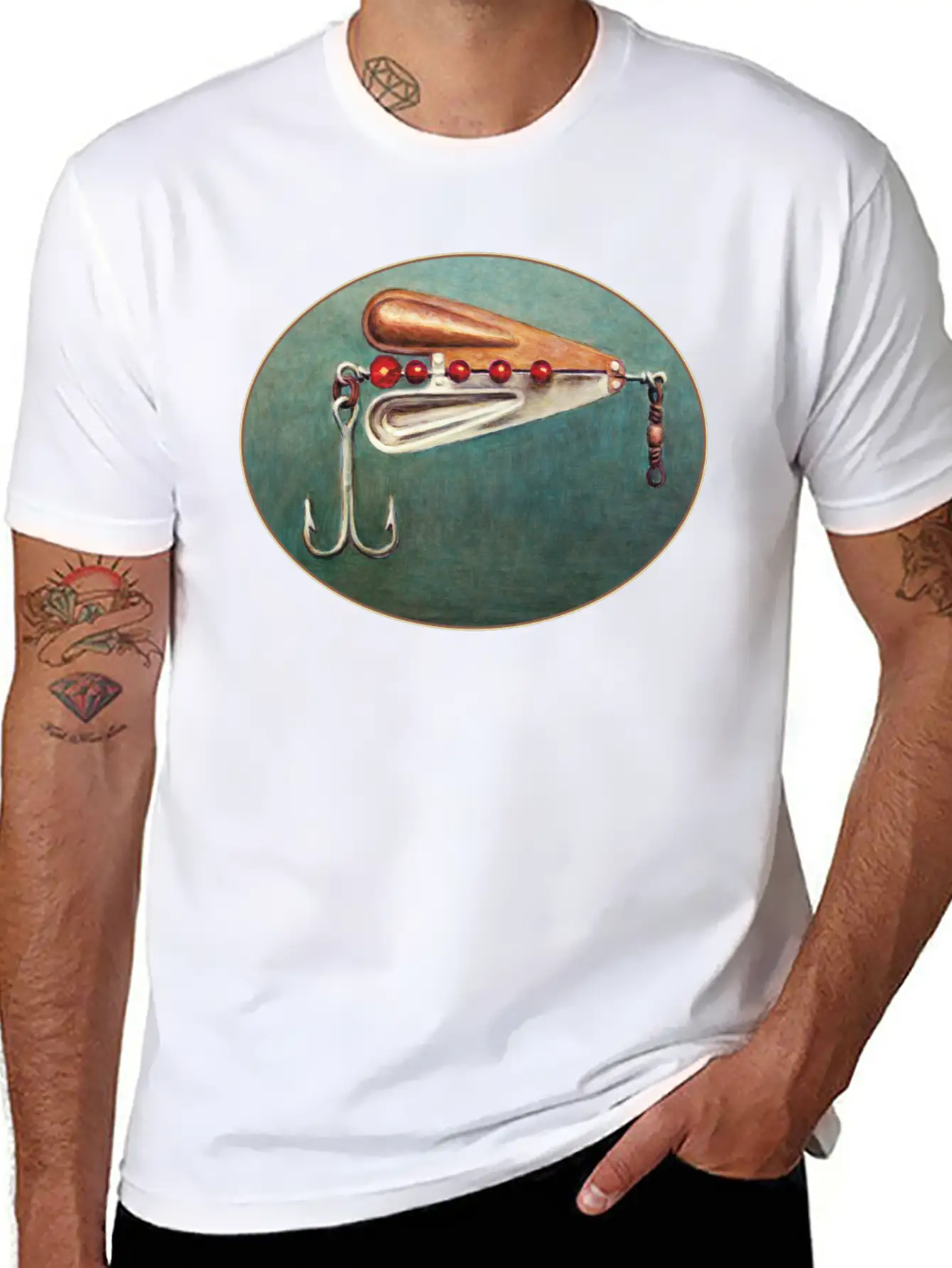 Large Hook Fishing Lure Timeless Short Sleeve Tee – Comfy And Minimalist Design