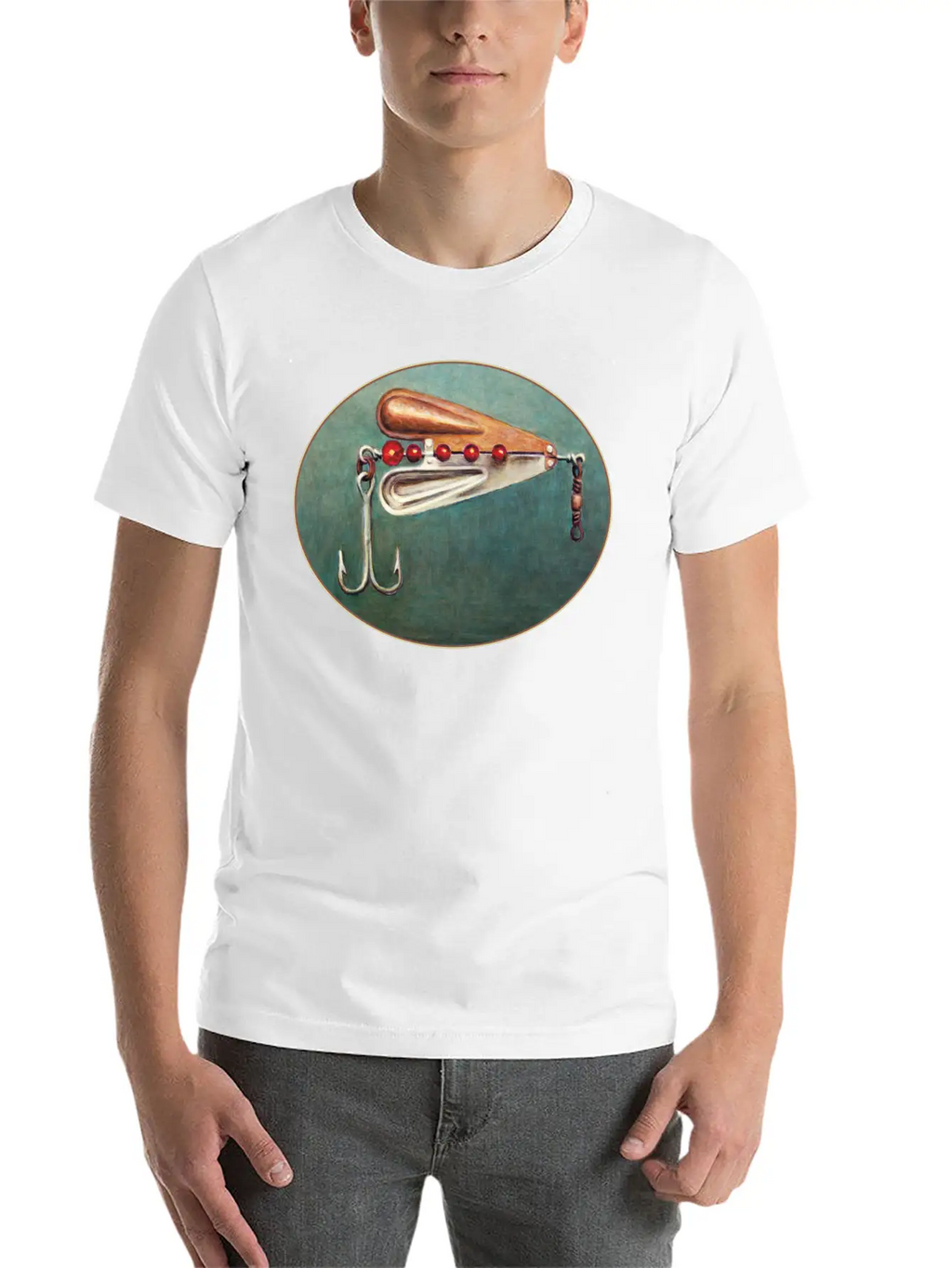 Large Hook Fishing Lure Timeless Short Sleeve Tee – Comfy And Minimalist Design
