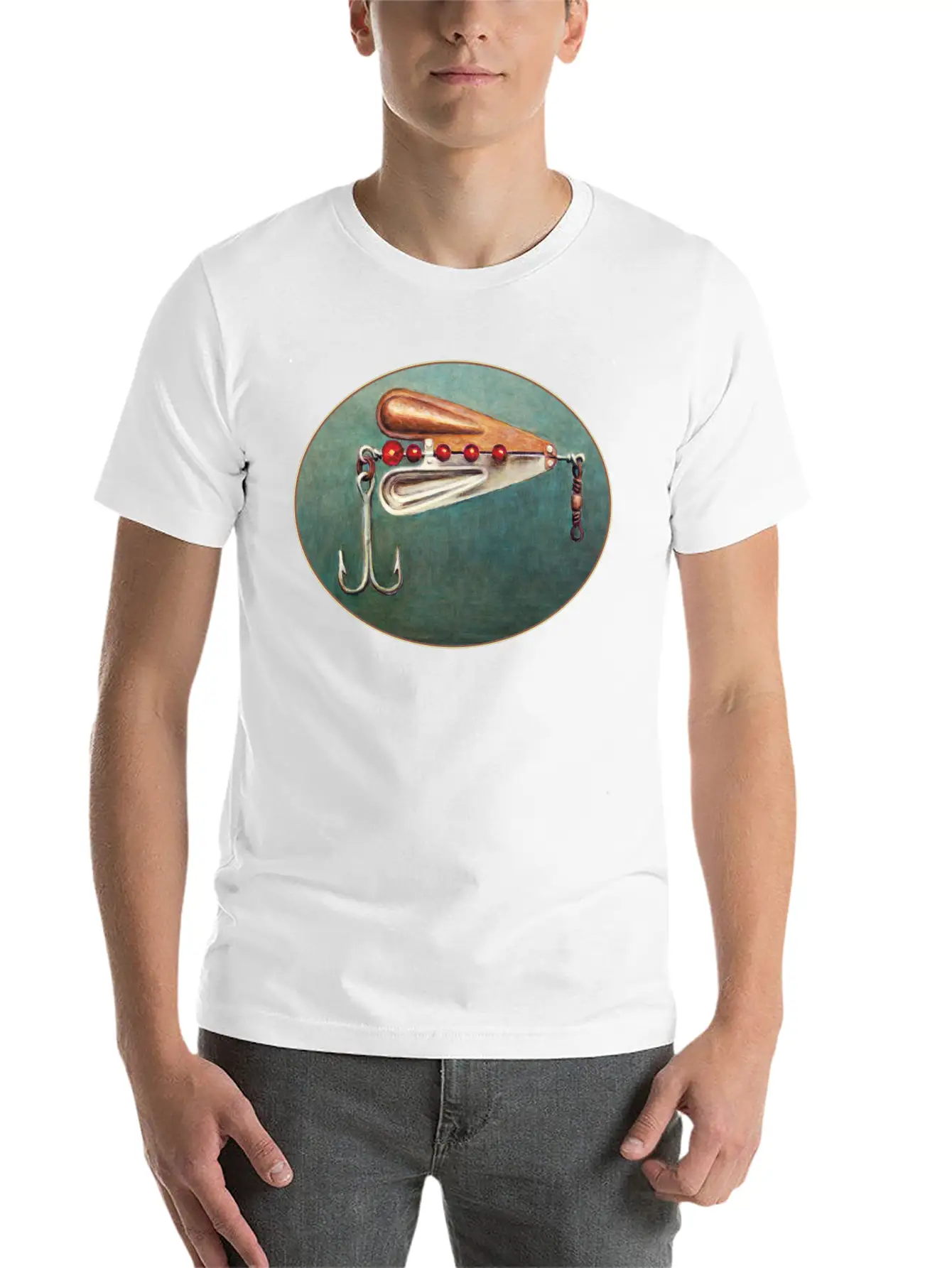 Large Hook Fishing Lure Timeless Short Sleeve Tee – Comfy And Minimalist Design