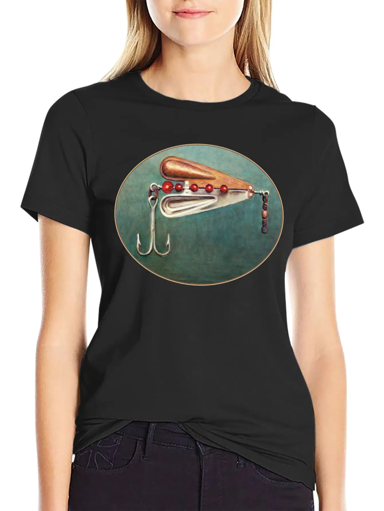 Large Hook Fishing Lure Timeless Short Sleeve Tee – Comfy And Minimalist Design