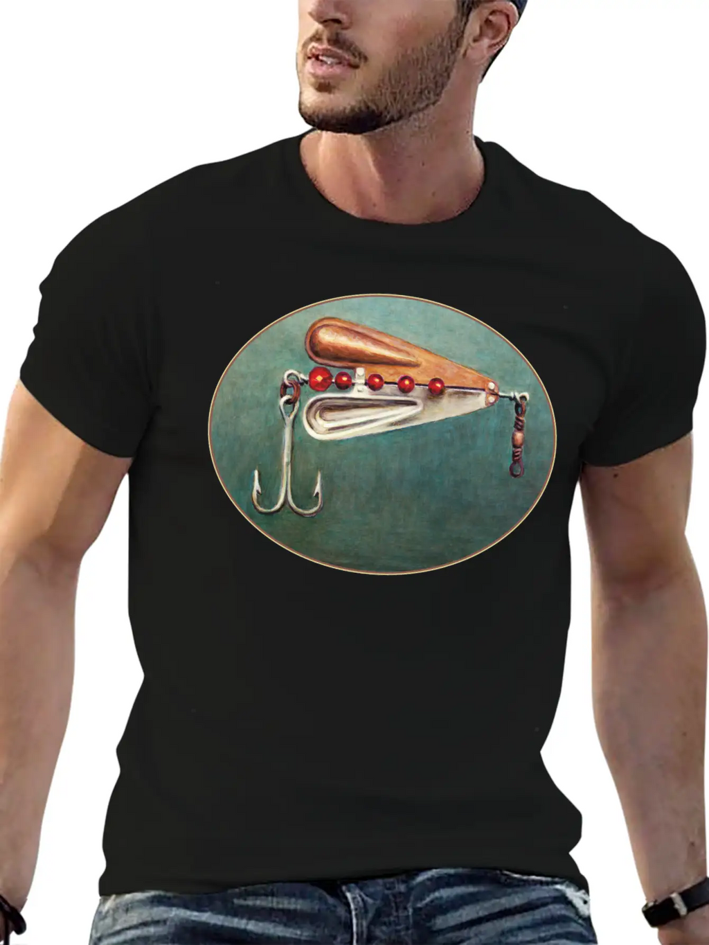 Large Hook Fishing Lure Timeless Short Sleeve Tee – Comfy And Minimalist Design