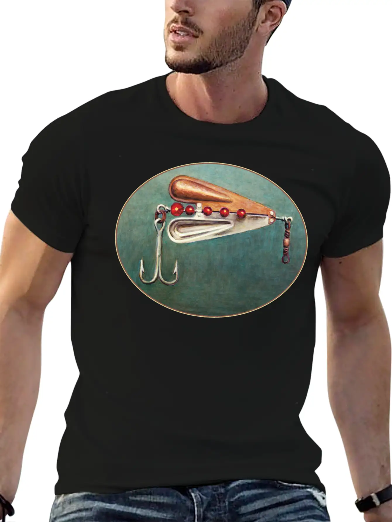 Large Hook Fishing Lure Timeless Short Sleeve Tee – Comfy And Minimalist Design