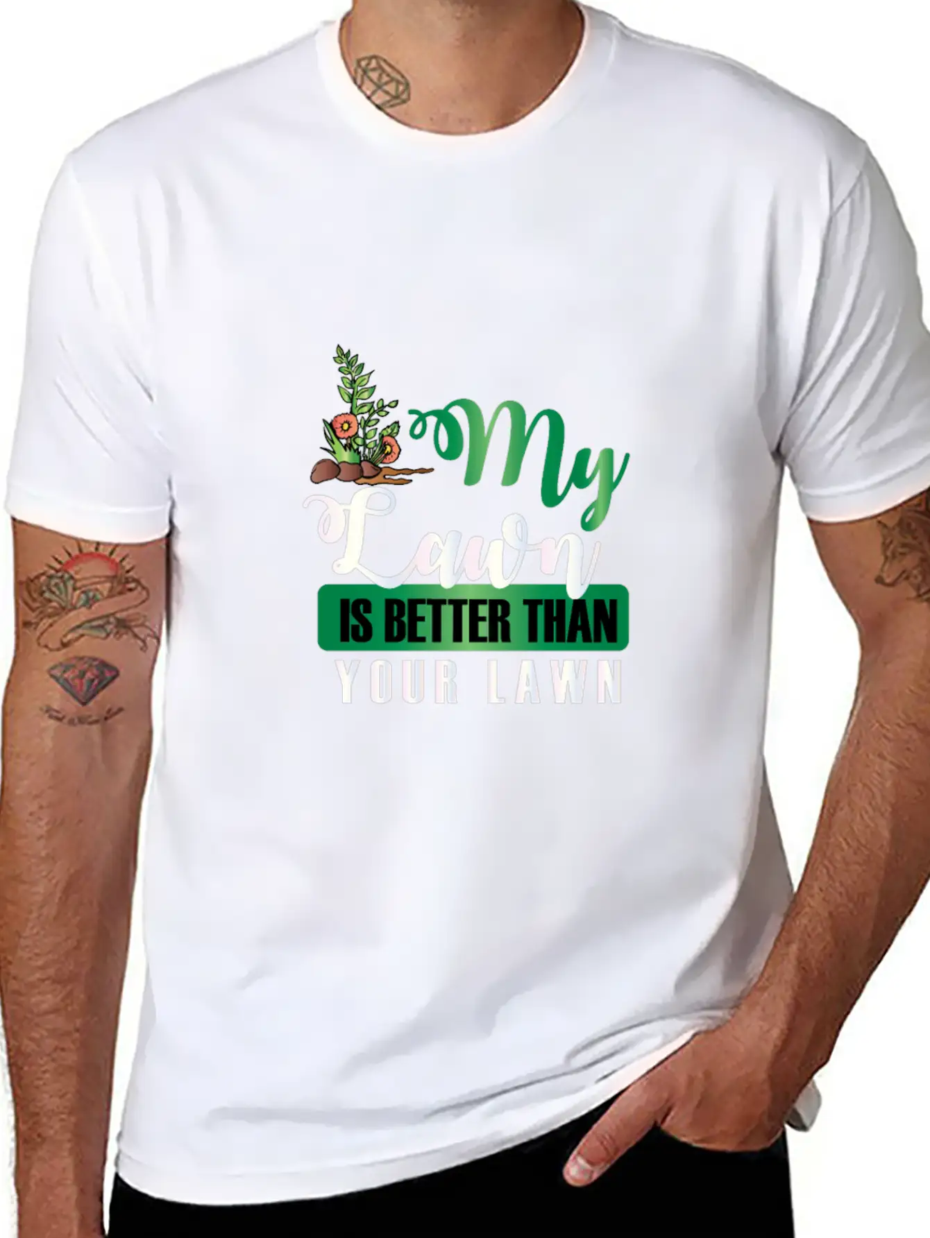 Lawn Meadow English Mowing Manure Garden Essential Cotton Tee For Daily Outfits – Unisex Style
