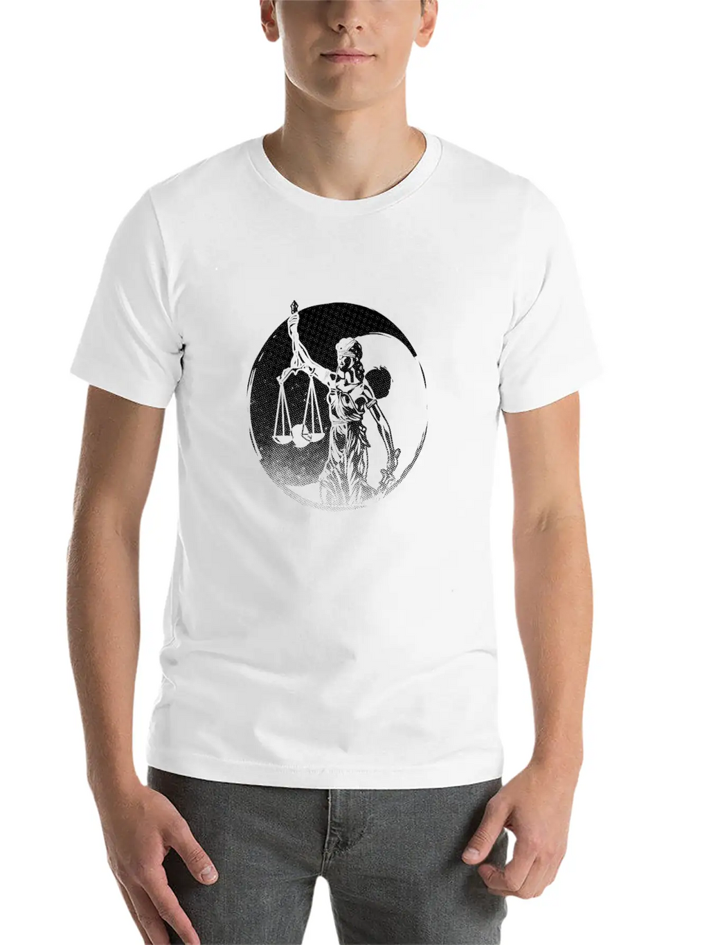 Lawyer Yin Yang Harmony Lady Justice Attorney Gift Basic Graphic T-Shirt – Daily Comfort In Soft Cotton