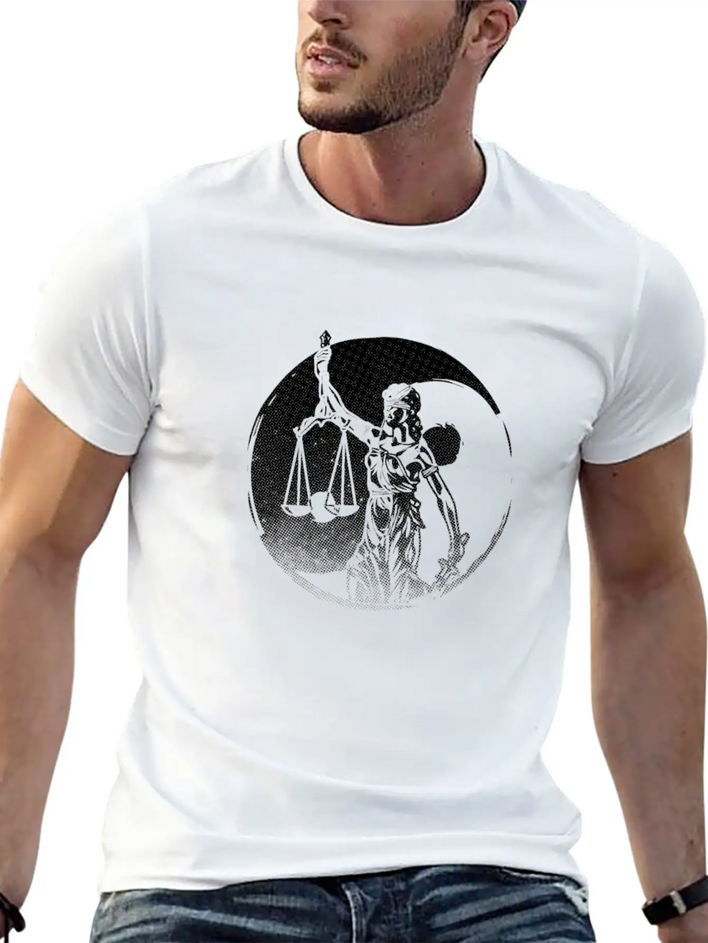 Lawyer Yin Yang Harmony Lady Justice Attorney Gift Basic Graphic T-Shirt – Daily Comfort In Soft Cotton