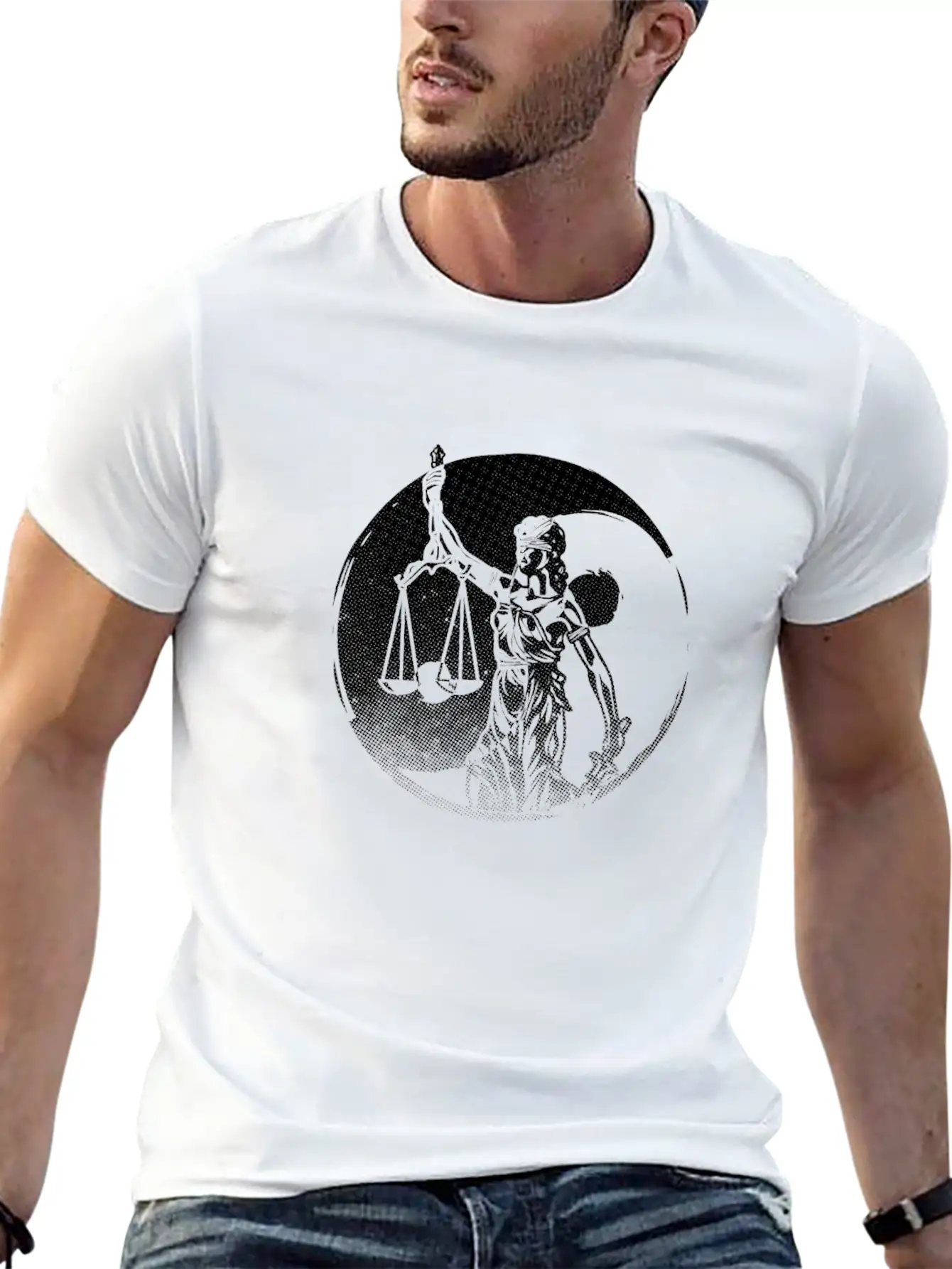 Lawyer Yin Yang Harmony Lady Justice Attorney Gift Basic Graphic T-Shirt – Daily Comfort In Soft Cotton