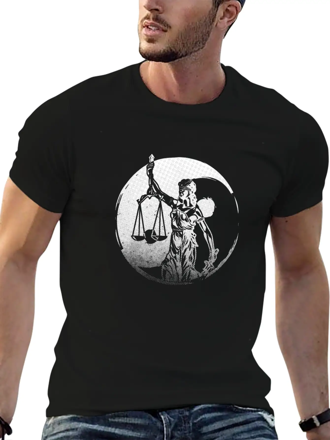 Lawyer Yin Yang Harmony Lady Justice Attorney Gift Basic Graphic T-Shirt – Daily Comfort In Soft Cotton