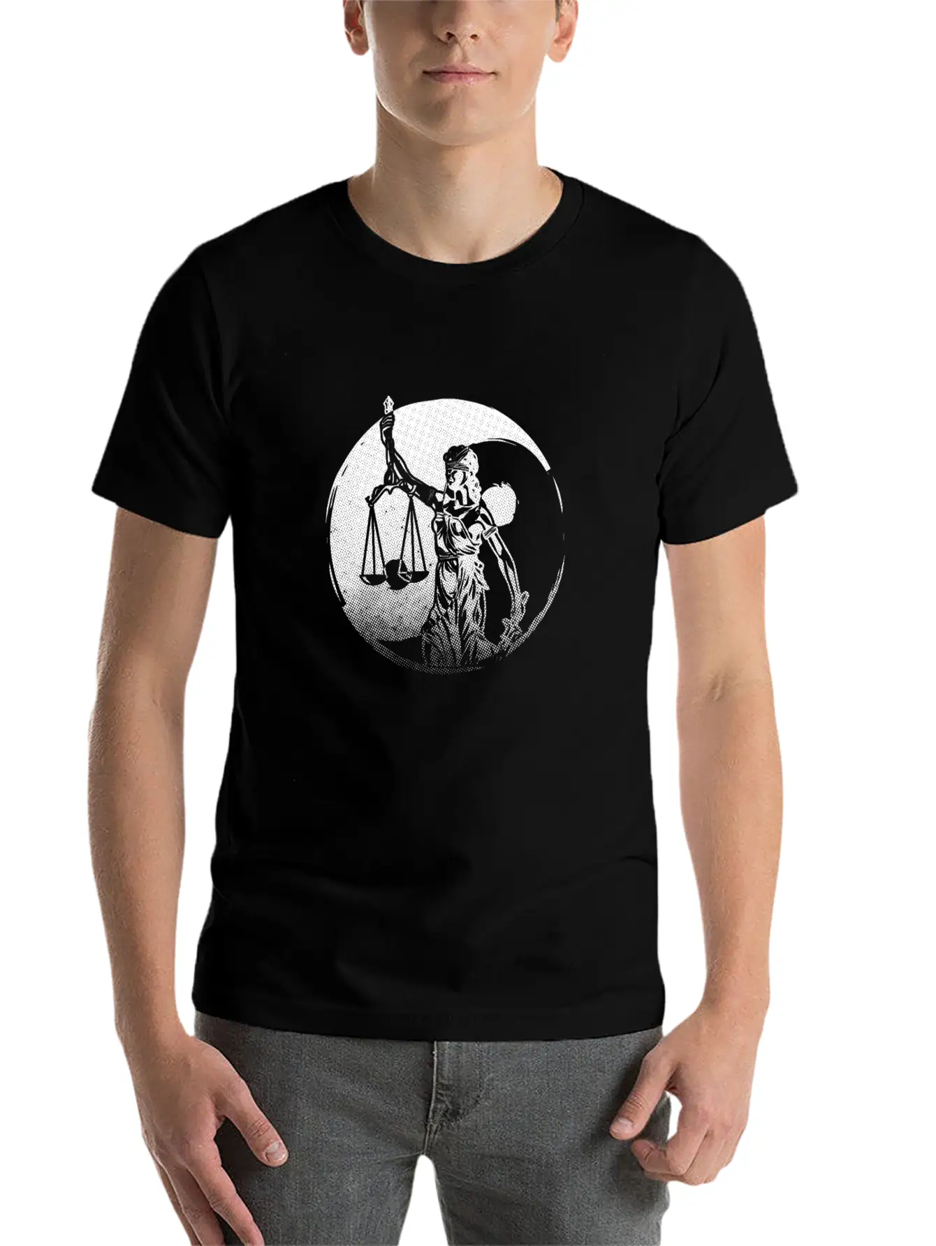 Lawyer Yin Yang Harmony Lady Justice Attorney Gift Basic Graphic T-Shirt – Daily Comfort In Soft Cotton