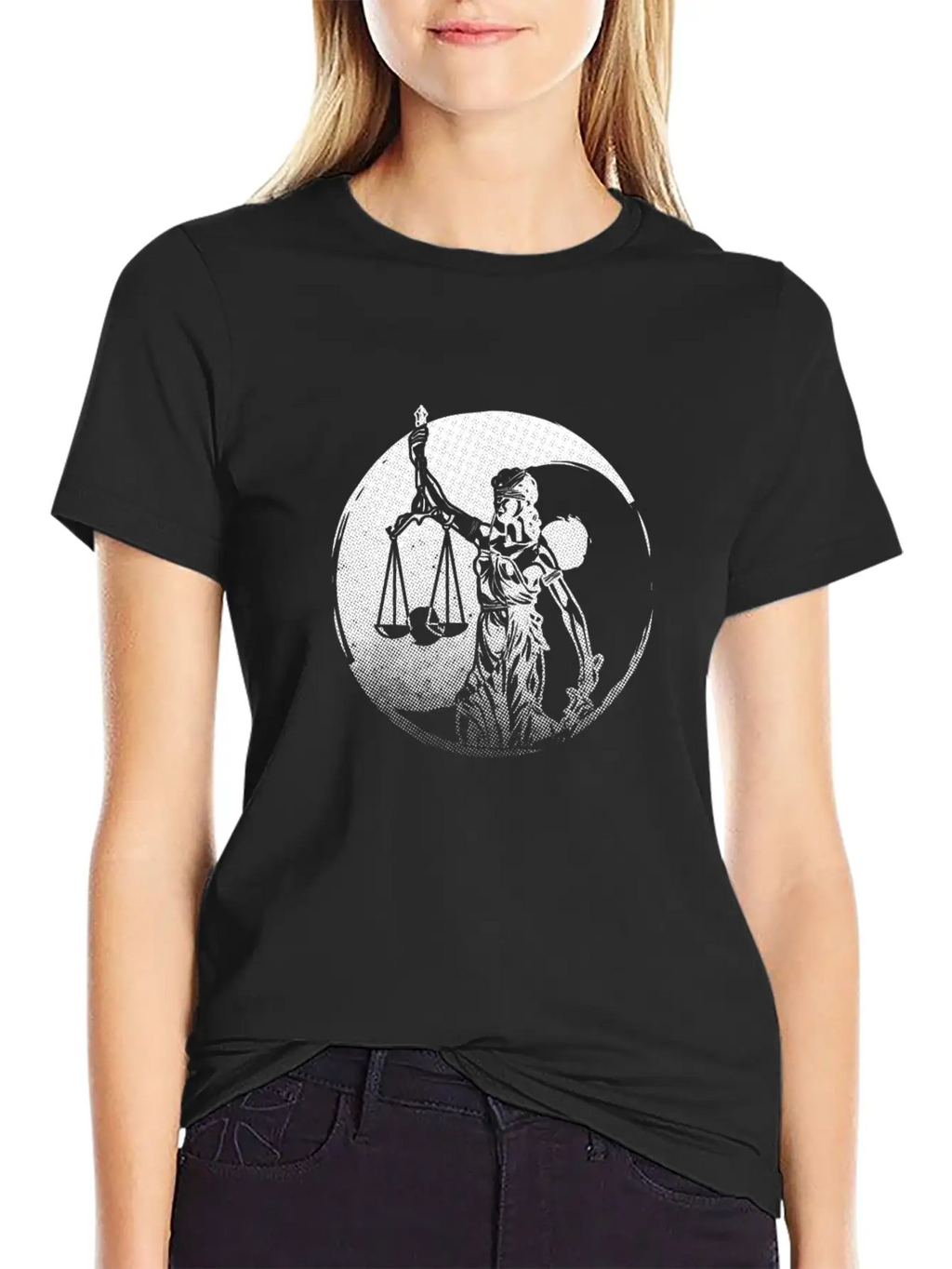 Lawyer Yin Yang Harmony Lady Justice Attorney Gift Basic Graphic T-Shirt – Daily Comfort In Soft Cotton